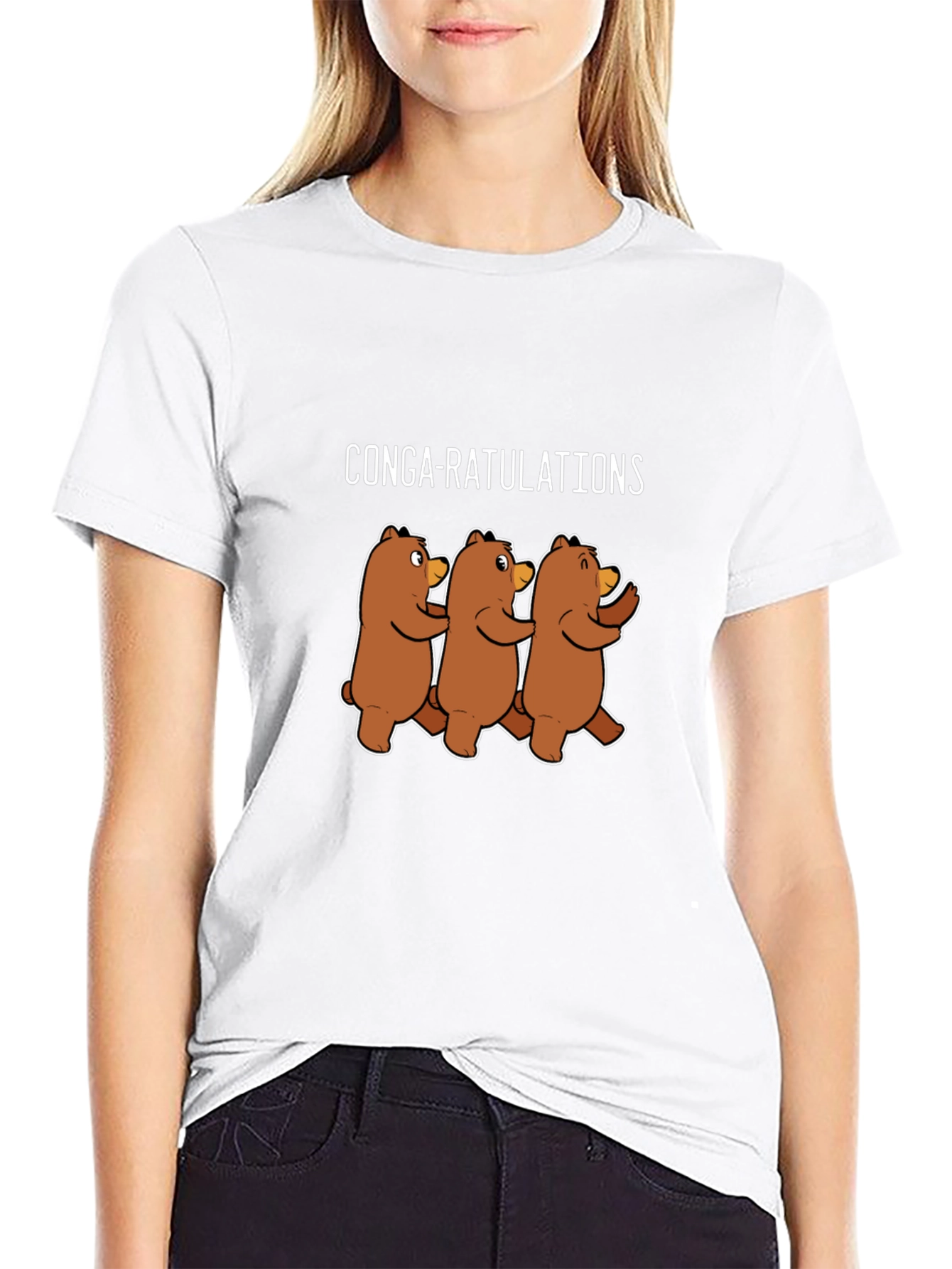 Conga-ratulations Funny Bear Graphic T-Shirt