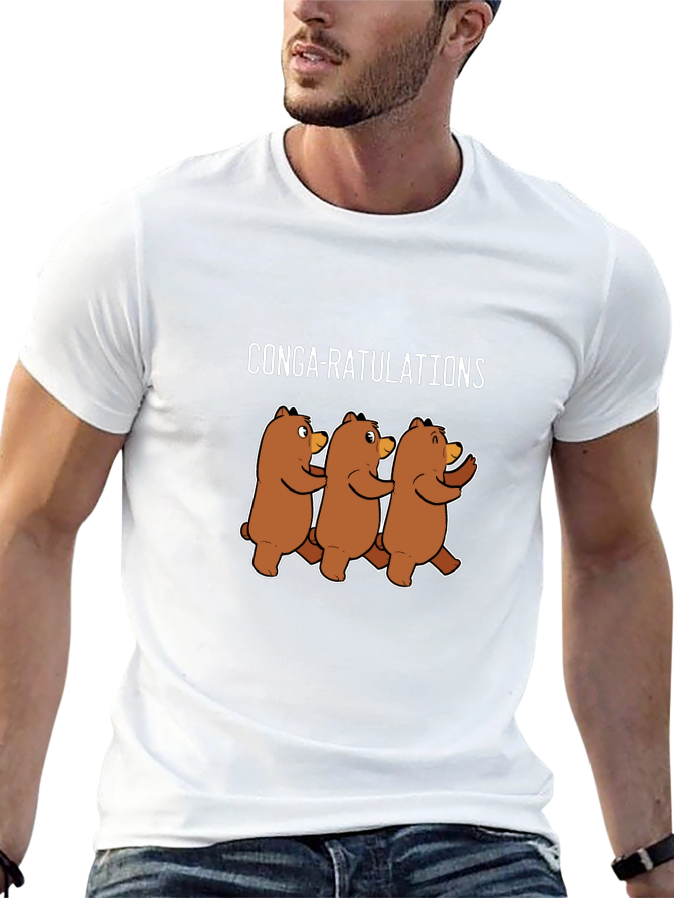 Conga-ratulations Funny Bear Graphic T-Shirt