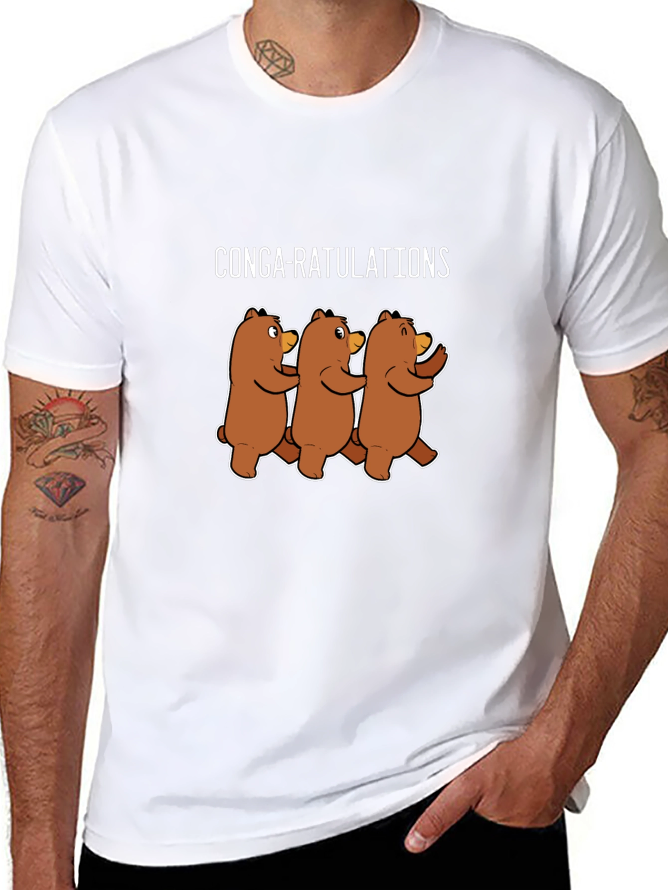 Conga-ratulations Funny Bear Graphic T-Shirt