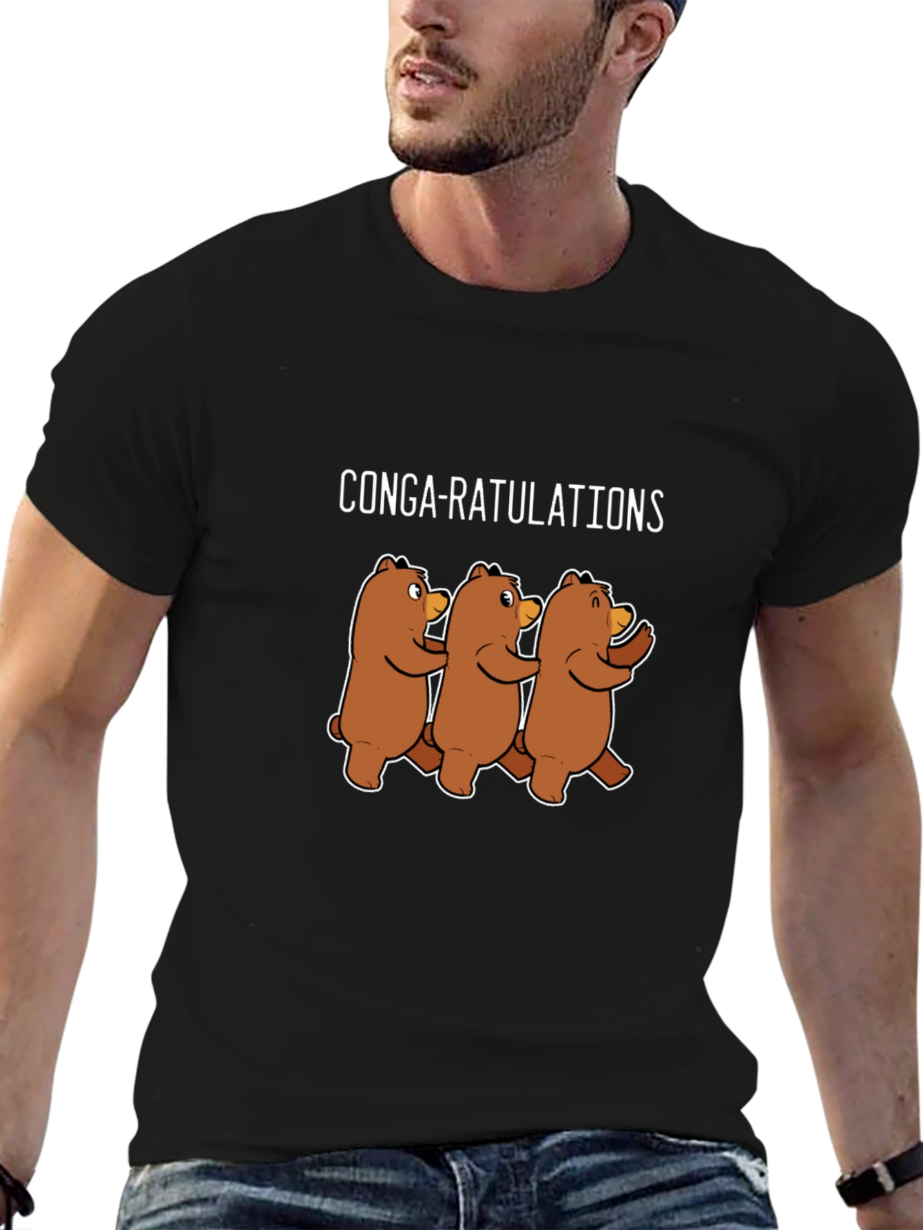 Conga-ratulations Funny Bear Graphic T-Shirt