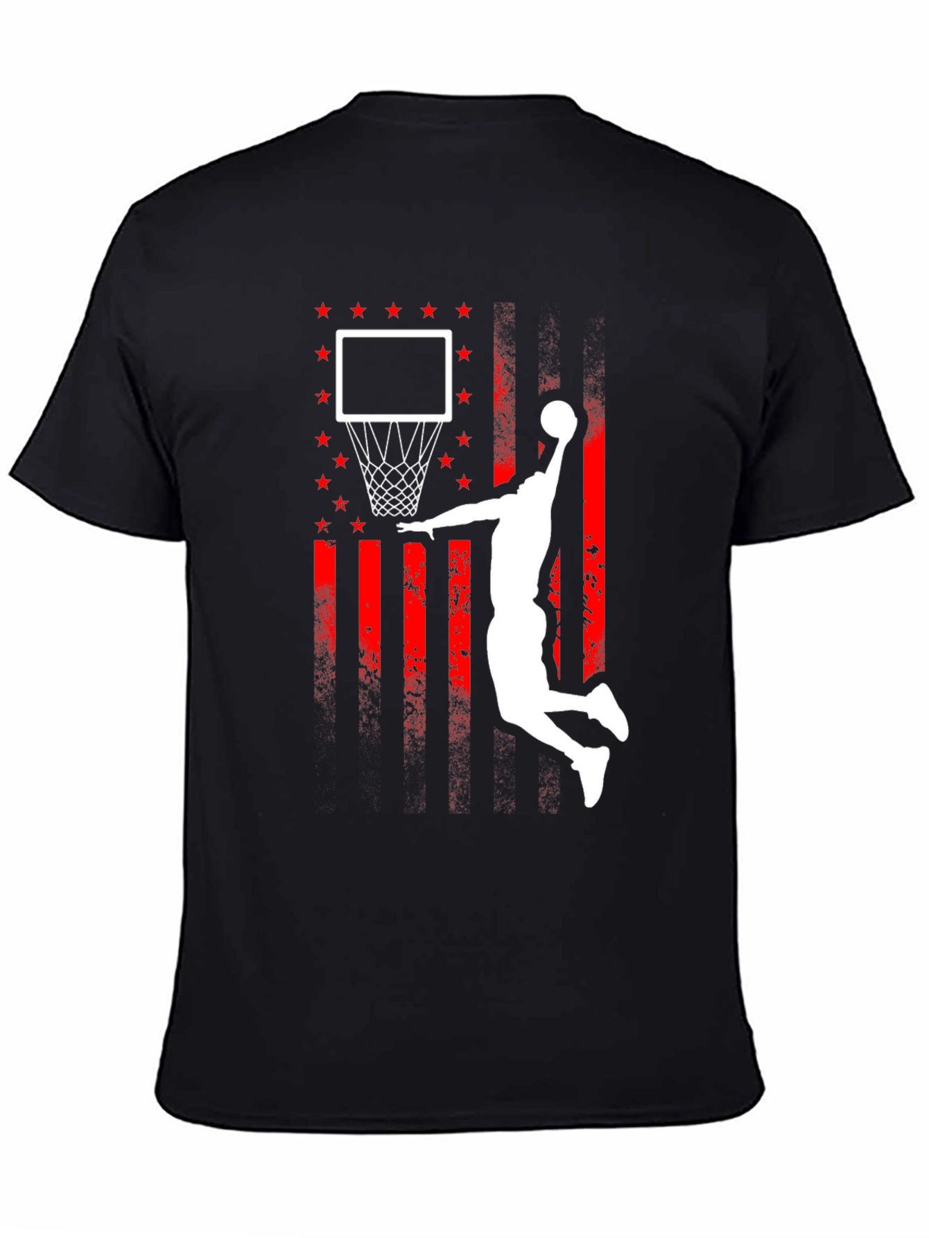 Basketball Dunk USA Flag Graphic T-Shirt