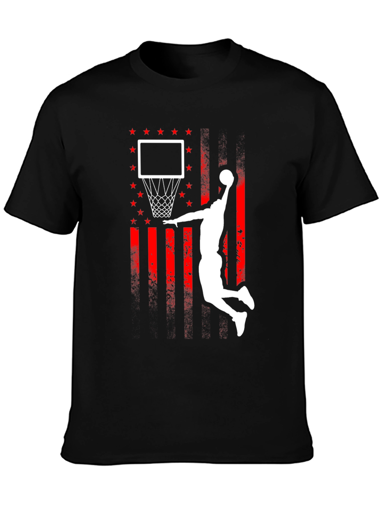 Basketball Dunk USA Flag Graphic T-Shirt