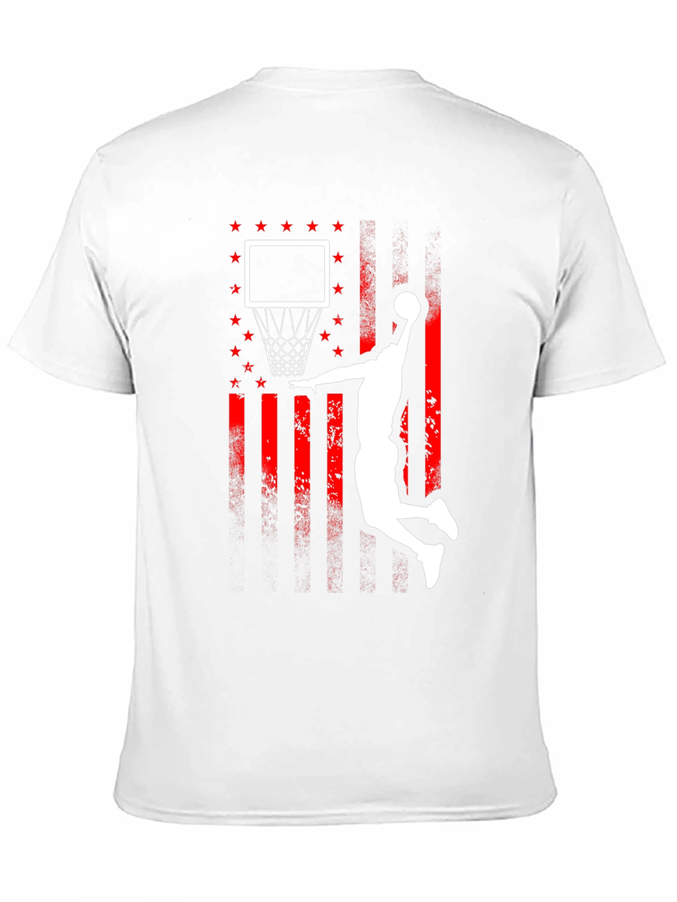 Basketball Dunk USA Flag Graphic T-Shirt