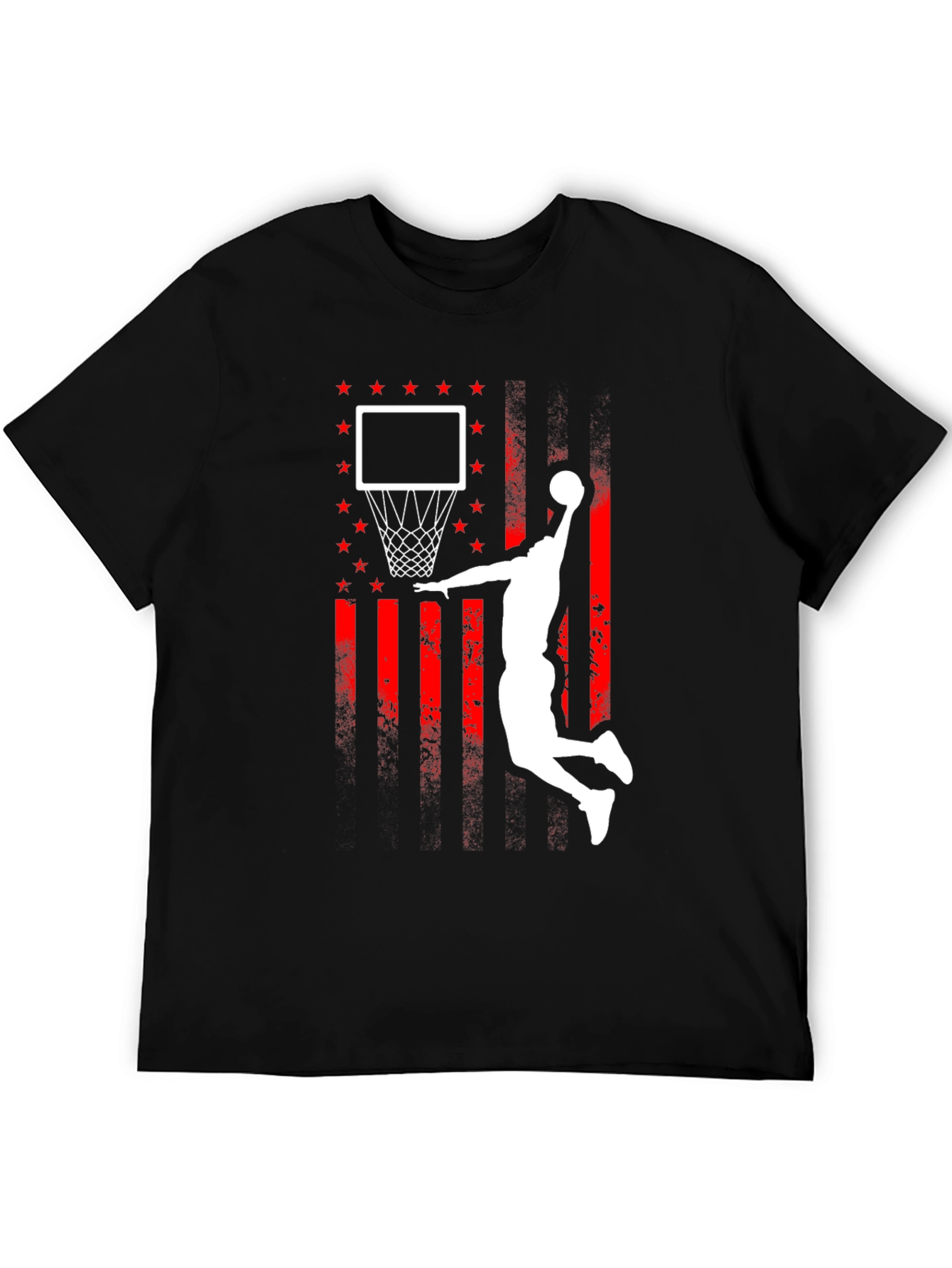 Basketball Dunk USA Flag Graphic T-Shirt