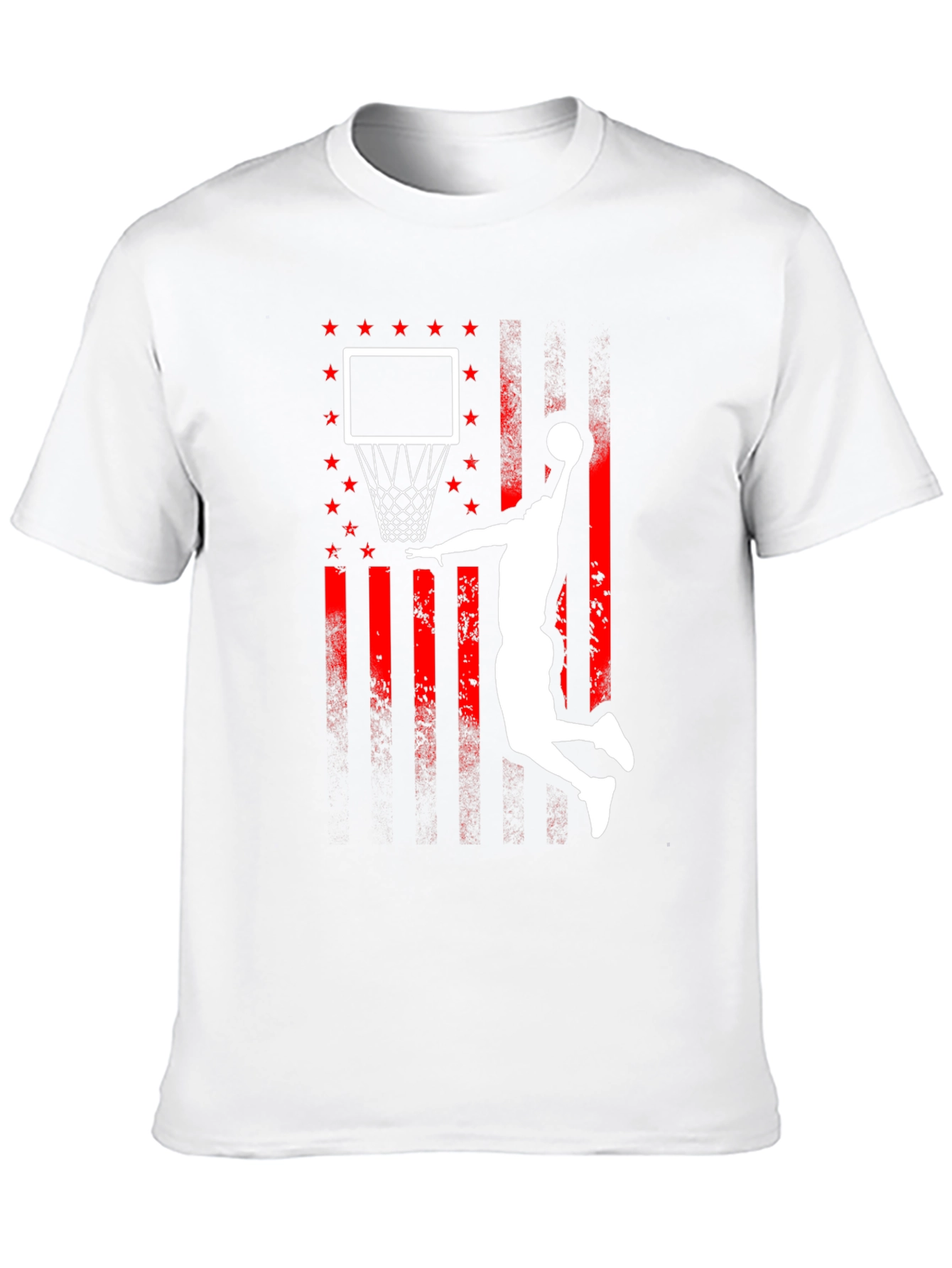 Basketball Dunk USA Flag Graphic T-Shirt