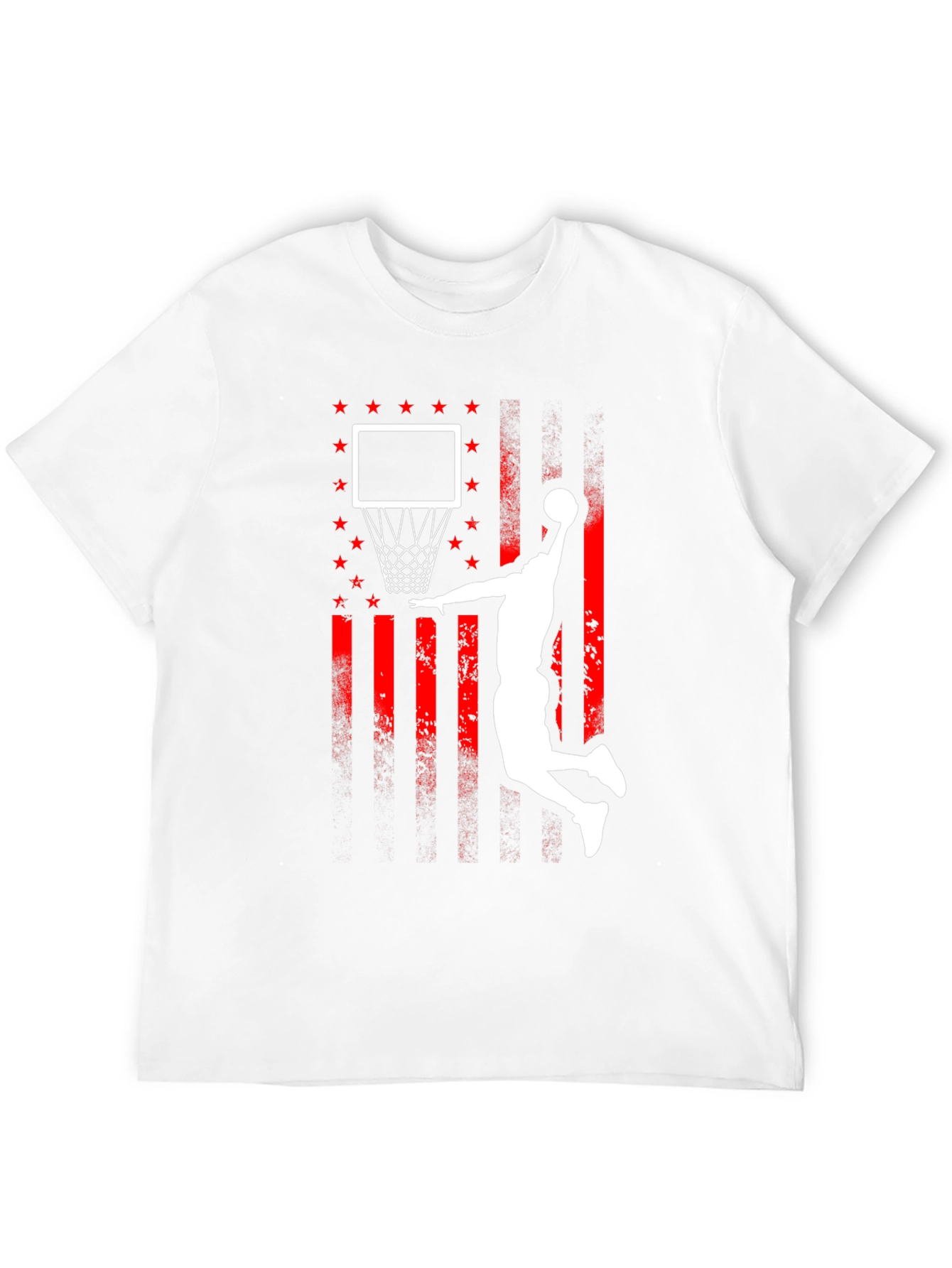 Basketball Dunk USA Flag Graphic T-Shirt