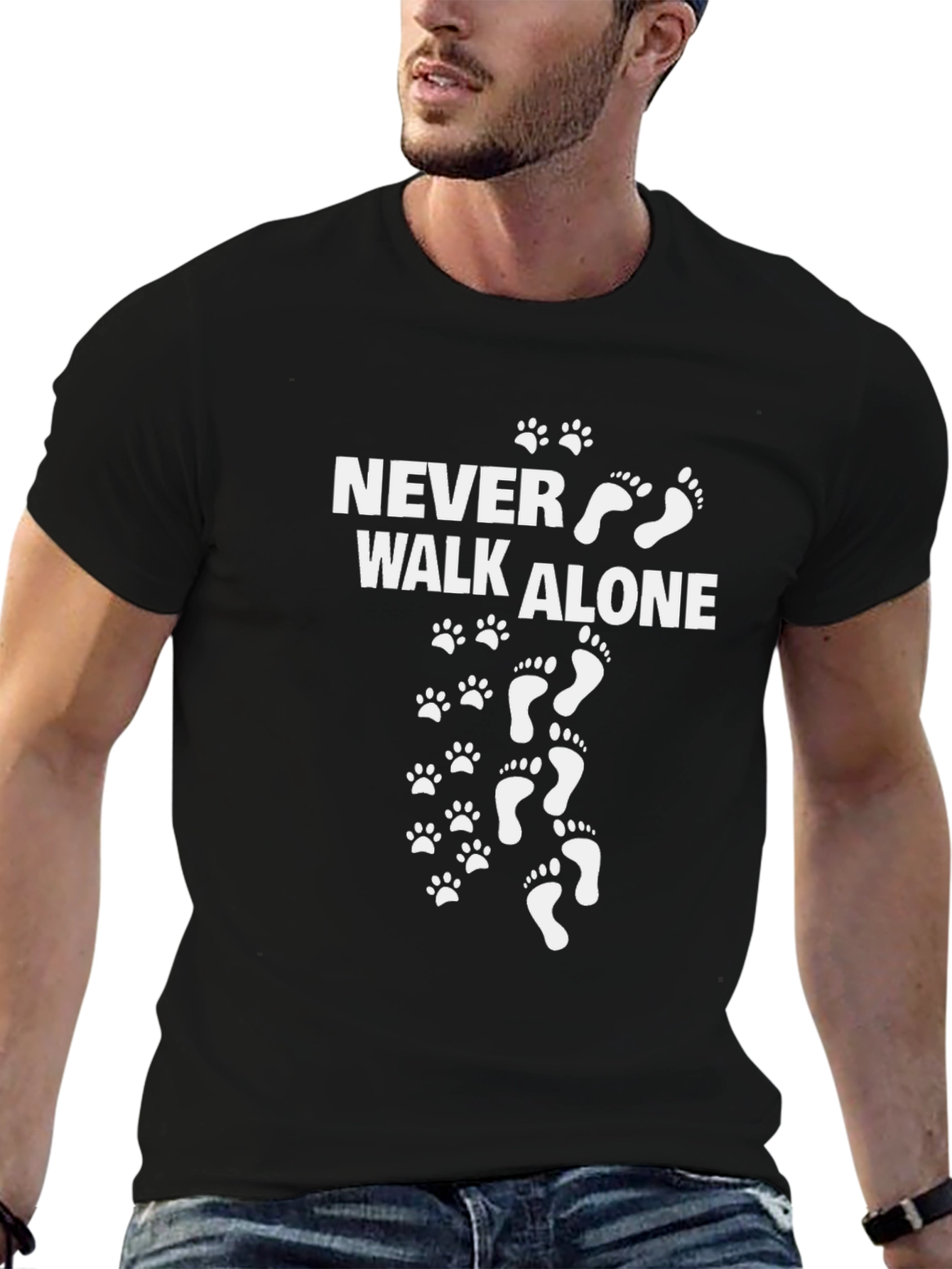 Never Walk Alone Graphic Print T-Shirt