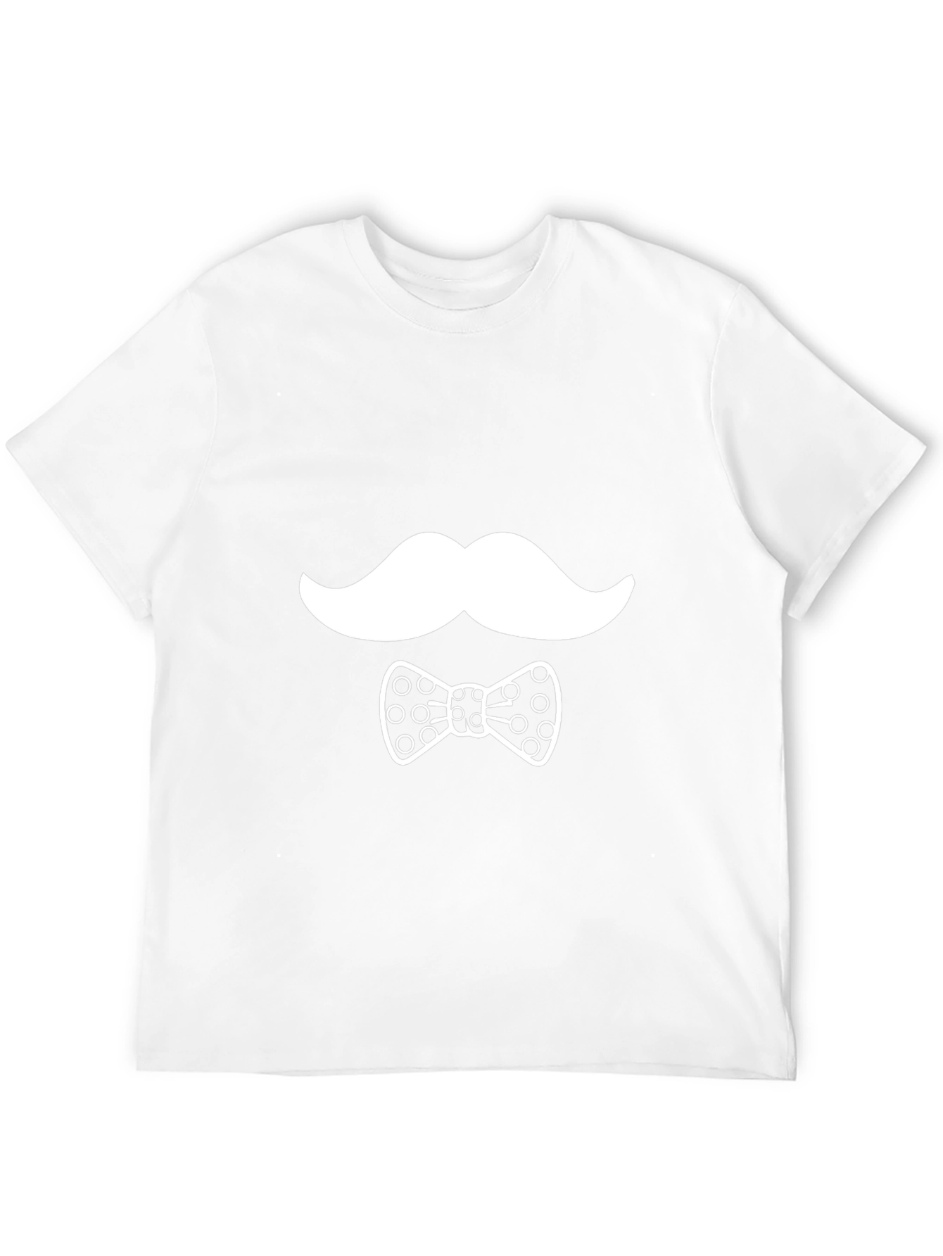 Novelty Mustache & Bow Tie Graphic Black T-Shirt
