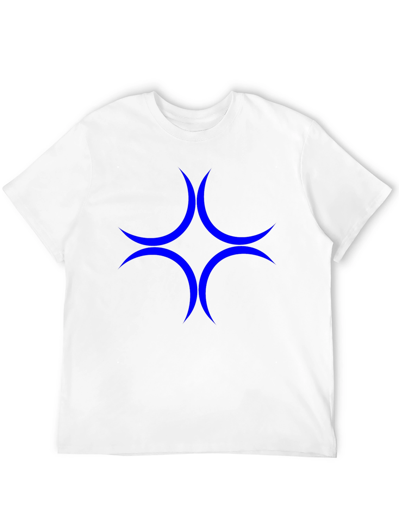 Modern Blue Crescent Star Graphic T-Shirt - Casual Style