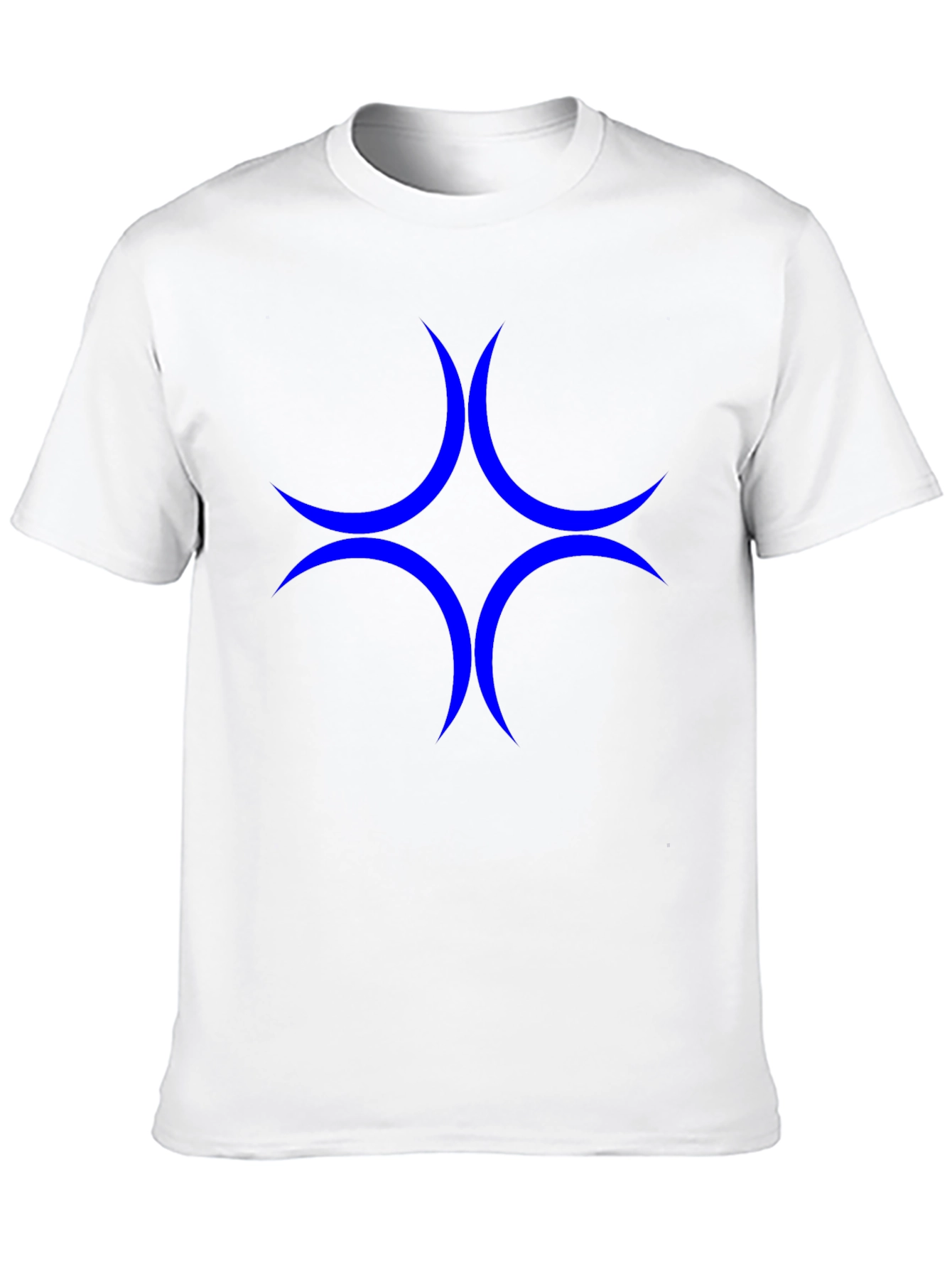 Modern Blue Crescent Star Graphic T-Shirt - Casual Style