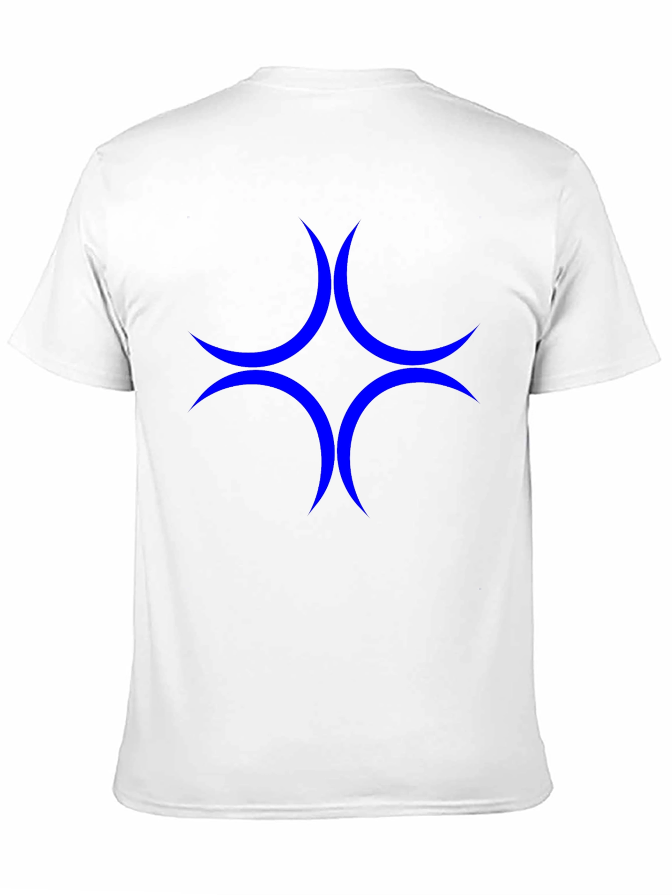 Modern Blue Crescent Star Graphic T-Shirt - Casual Style