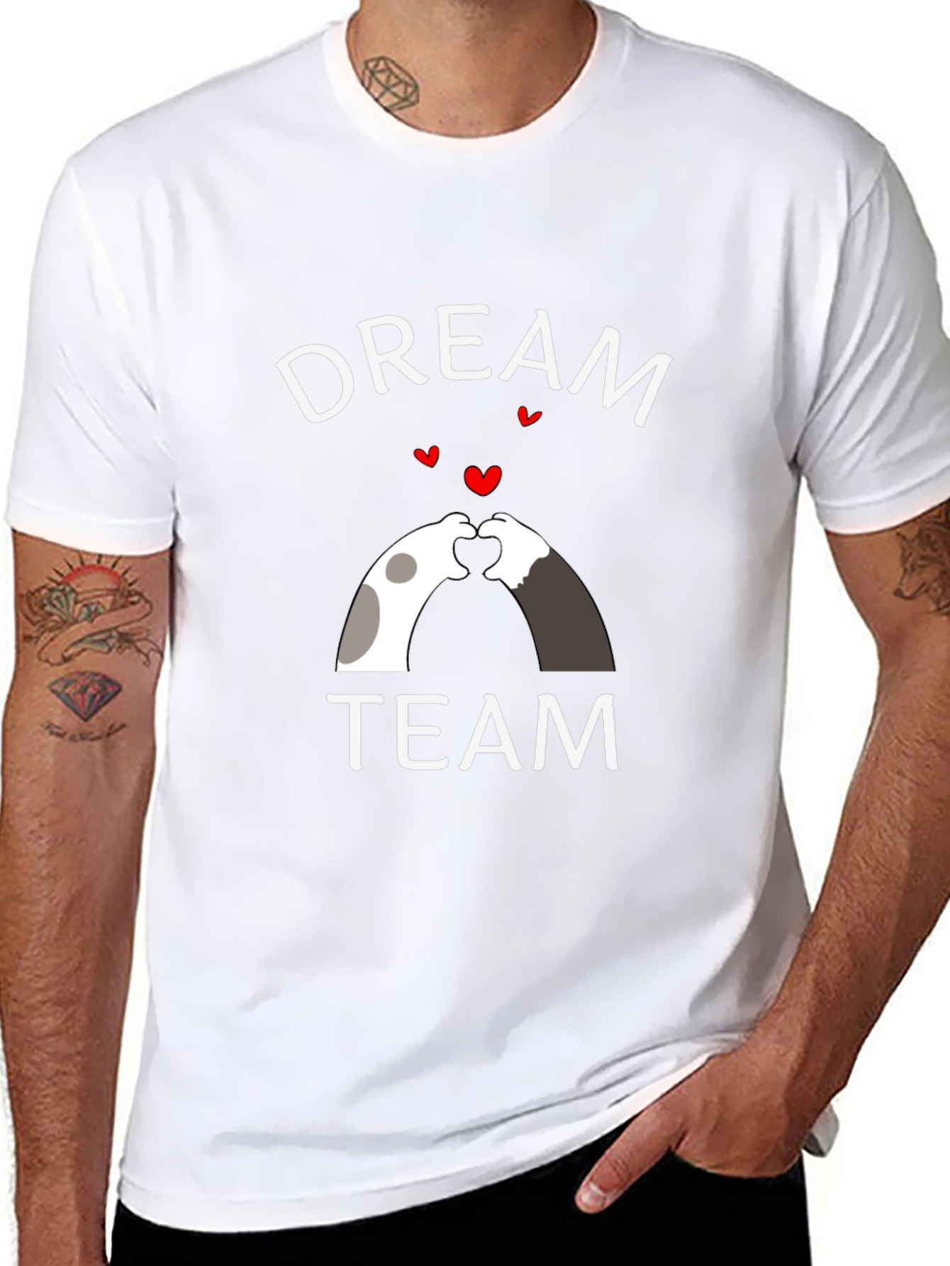 Dream Team Heart Hands Graphic Tee - Black