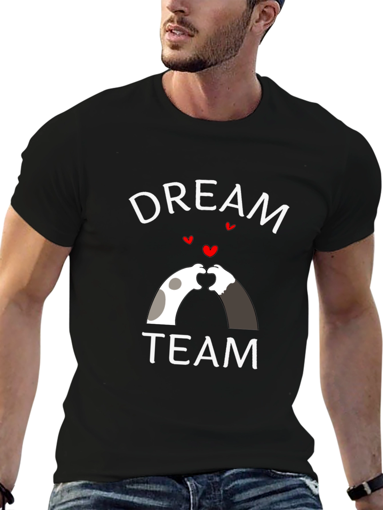 Dream Team Heart Hands Graphic Tee - Black