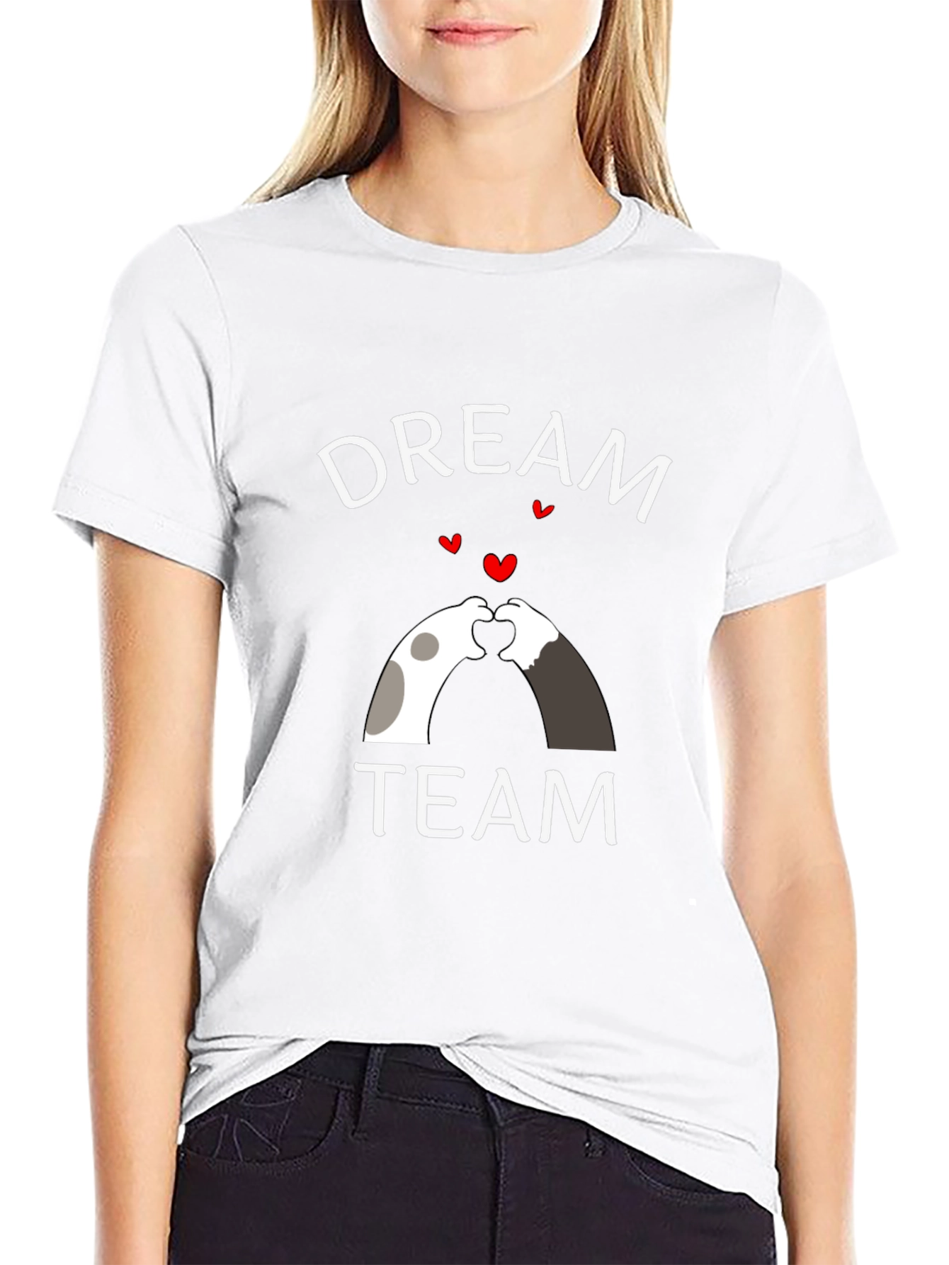 Dream Team Heart Hands Graphic Tee - Black