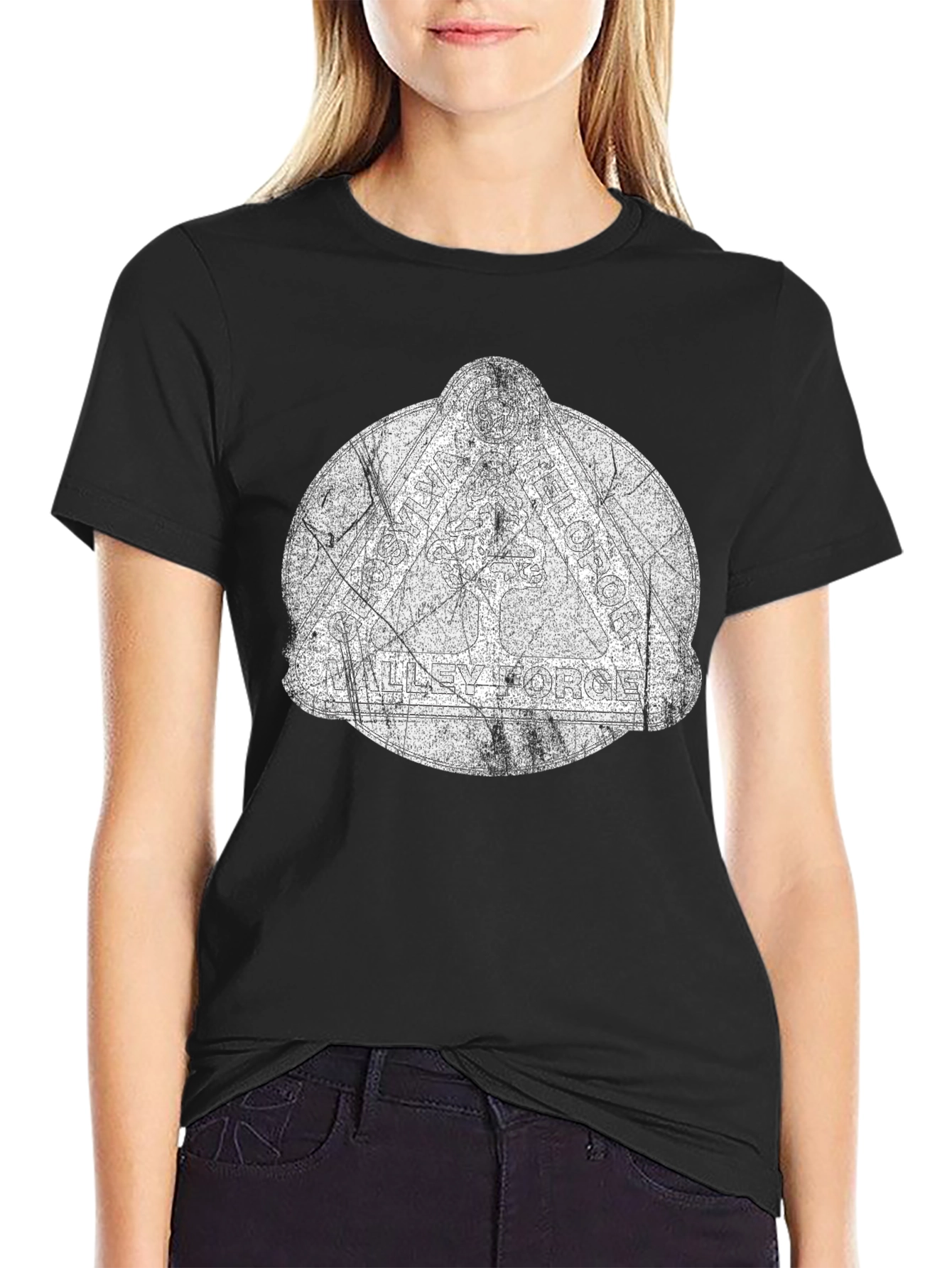 Distressed Graphic Black T-Shirt