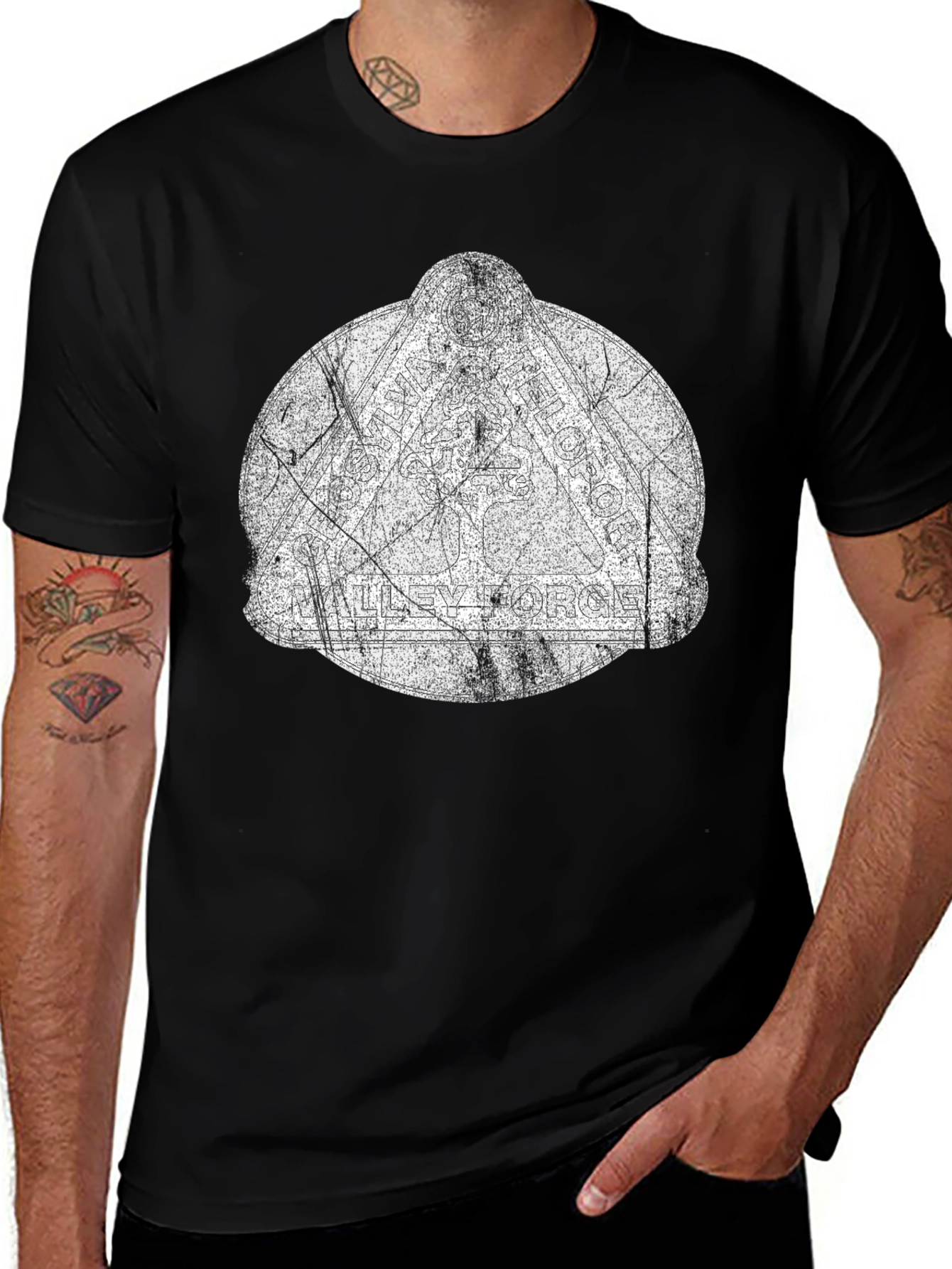 Distressed Graphic Black T-Shirt