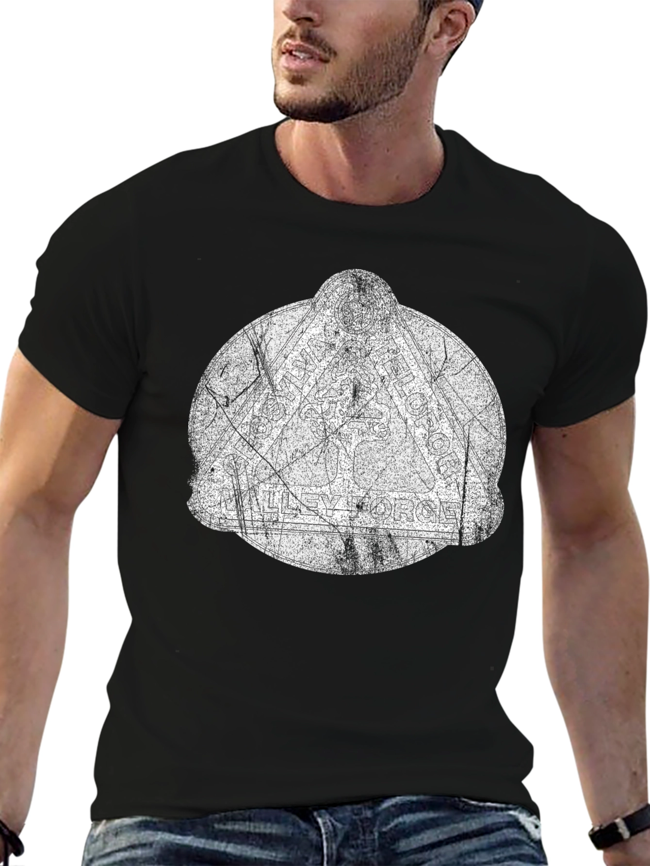 Distressed Graphic Black T-Shirt