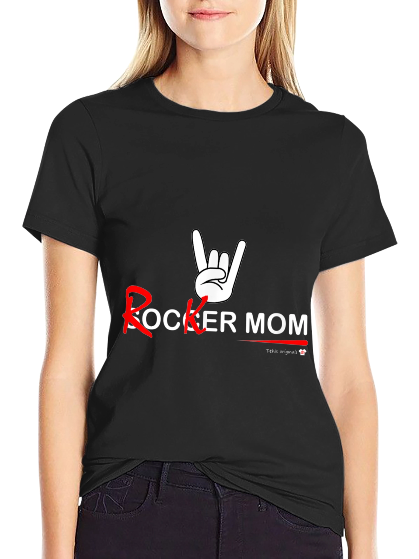 Rocker Mom T-Shirt - Black Graphic Tee