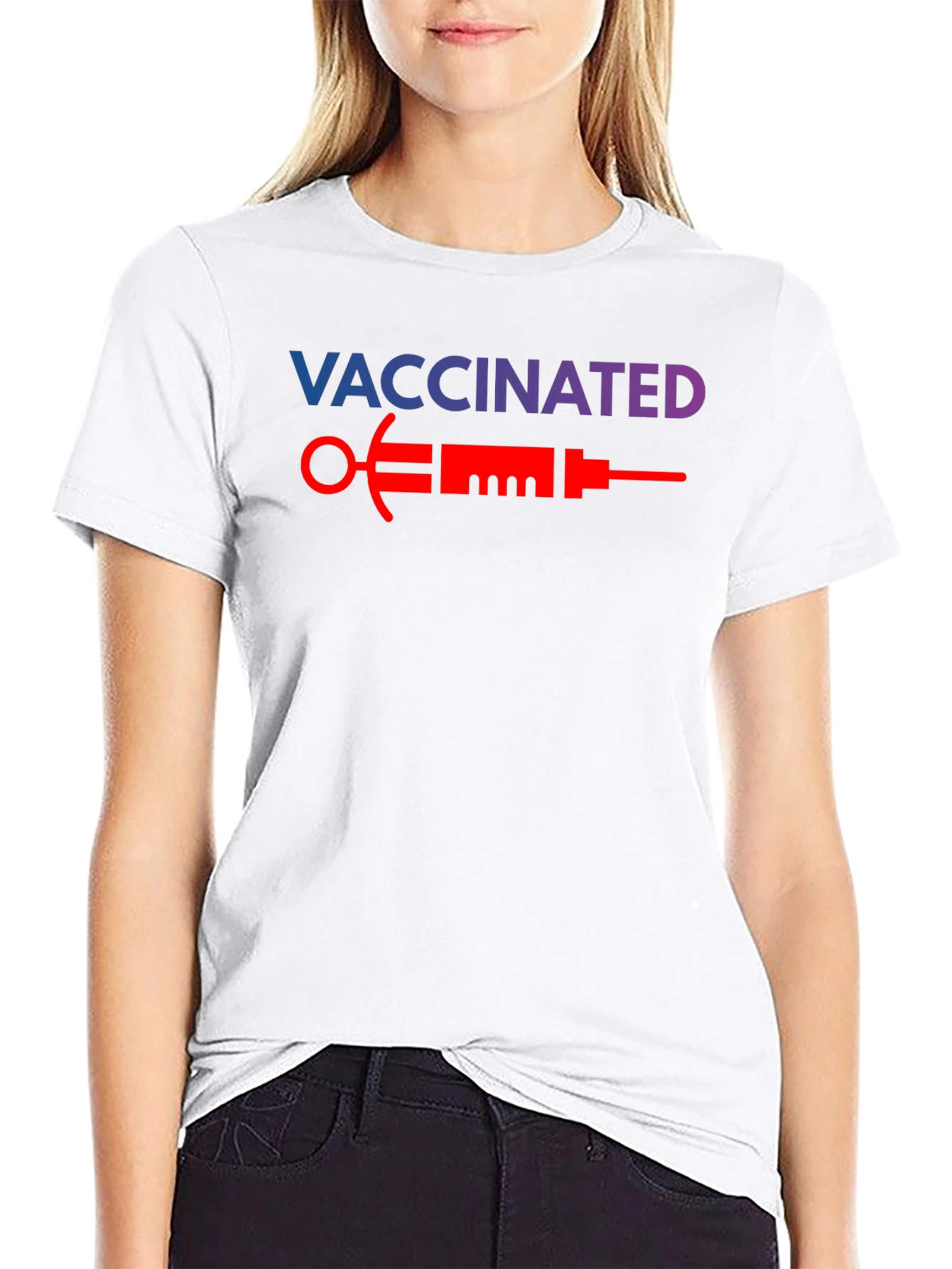 Vaccinated T-Shirt - Bold Syringe Design