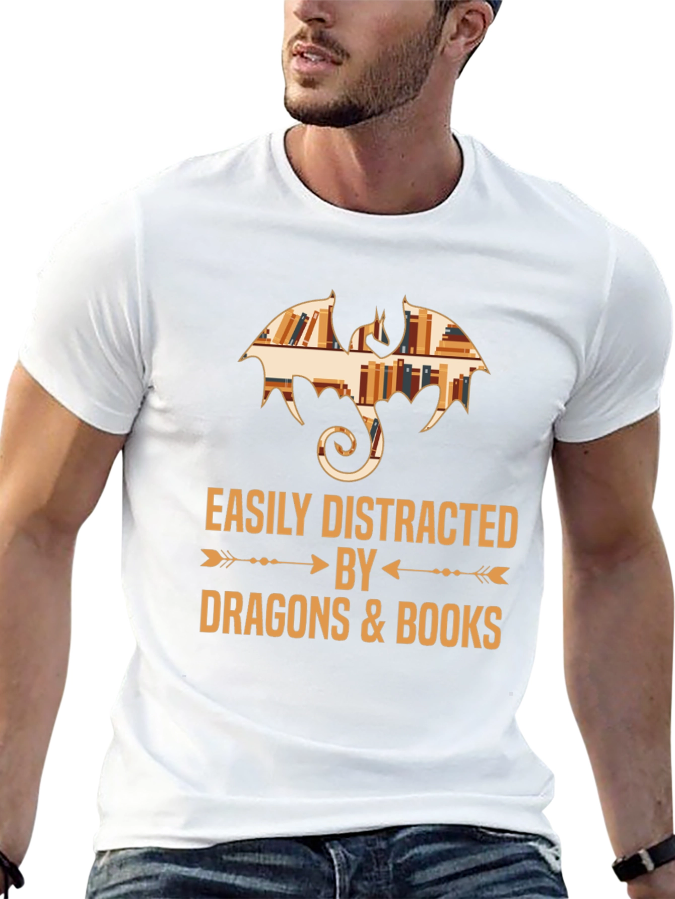Easily Distracted by Dragons & Books T-Shirt