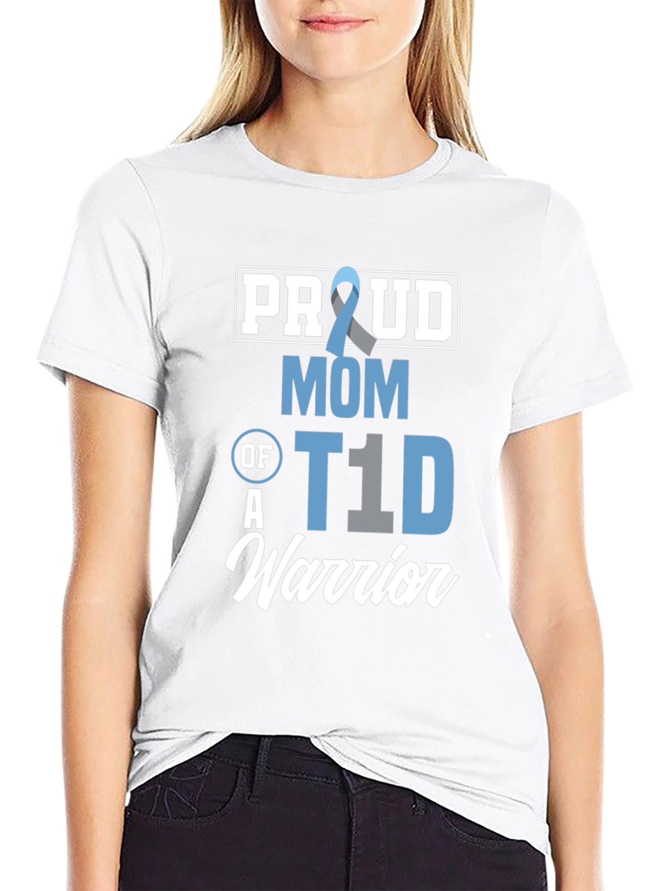 Proud Mom of a T1D Warrior Awareness T-Shirt