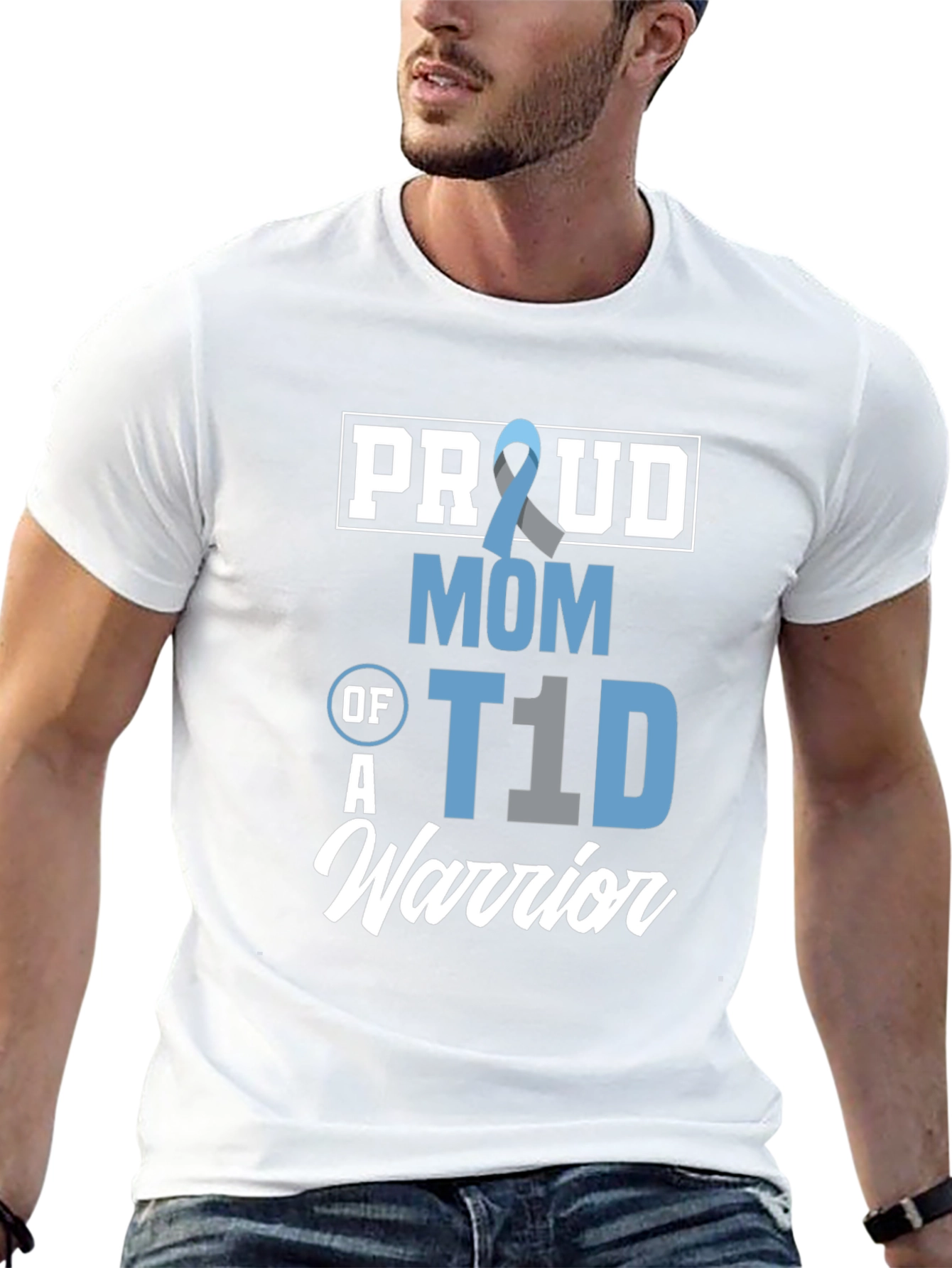 Proud Mom of a T1D Warrior Awareness T-Shirt