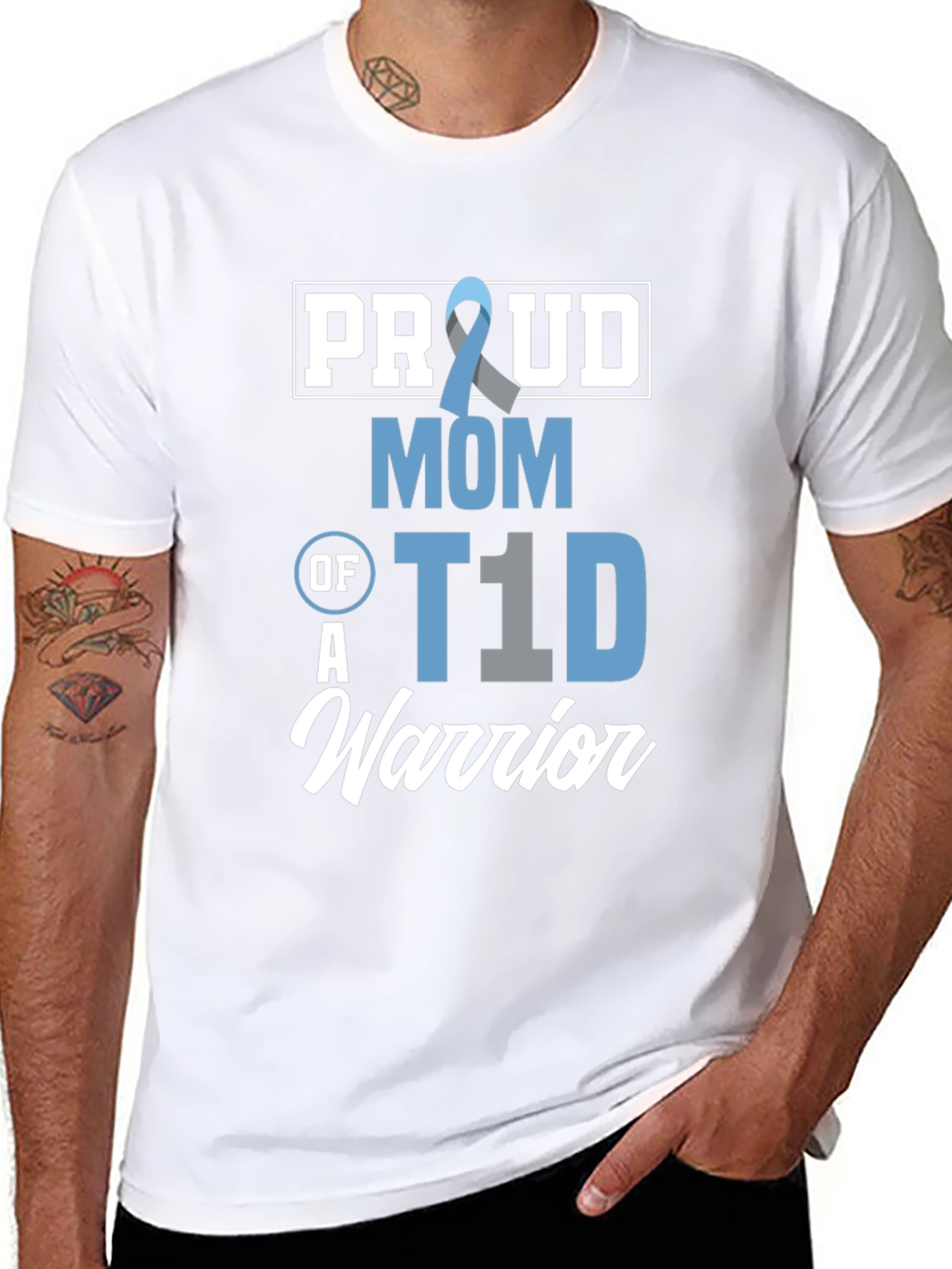 Proud Mom of a T1D Warrior Awareness T-Shirt