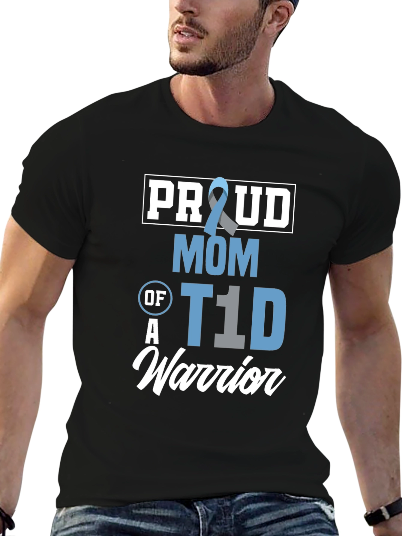 Proud Mom of a T1D Warrior Awareness T-Shirt