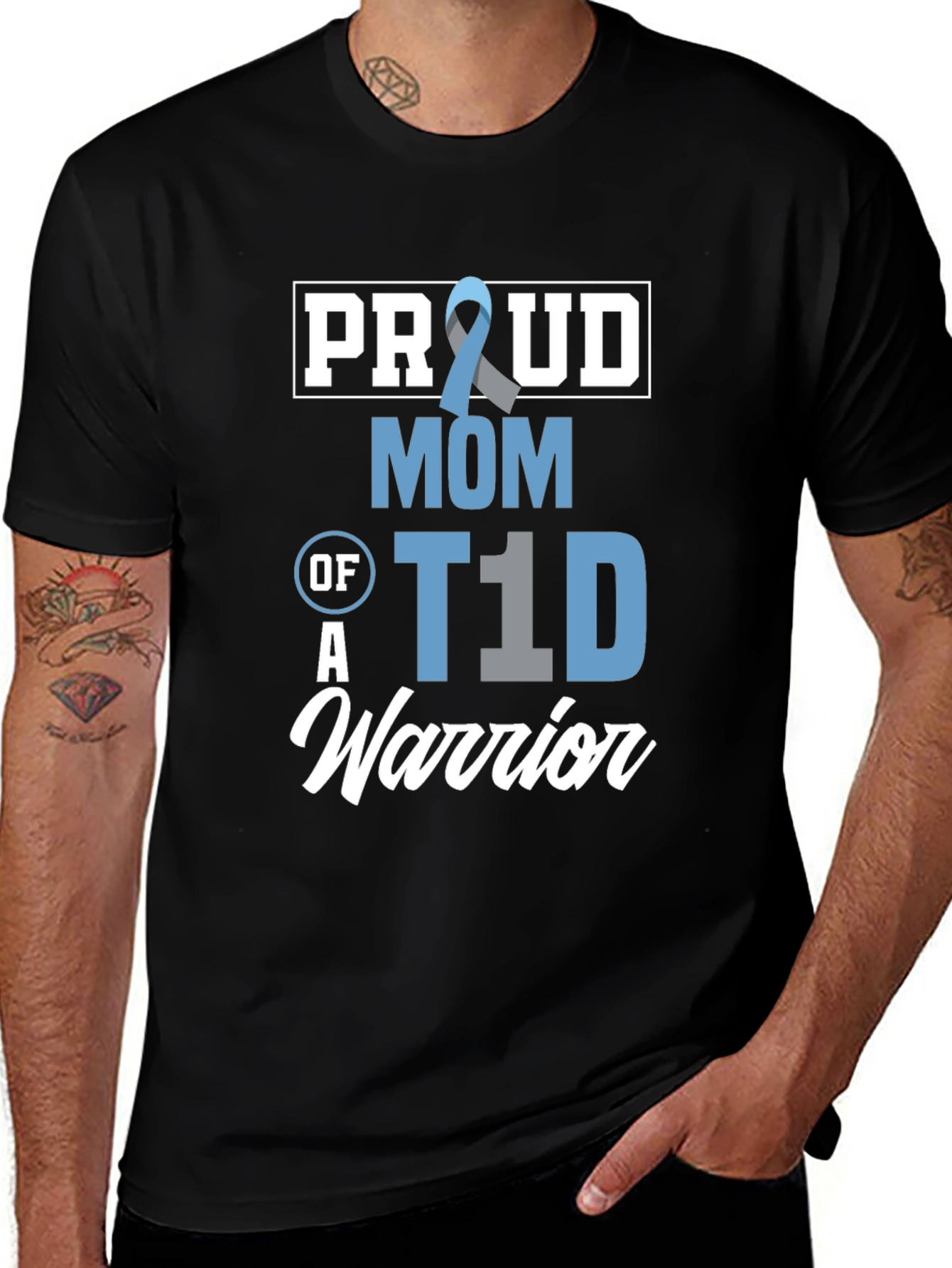 Proud Mom of a T1D Warrior Awareness T-Shirt