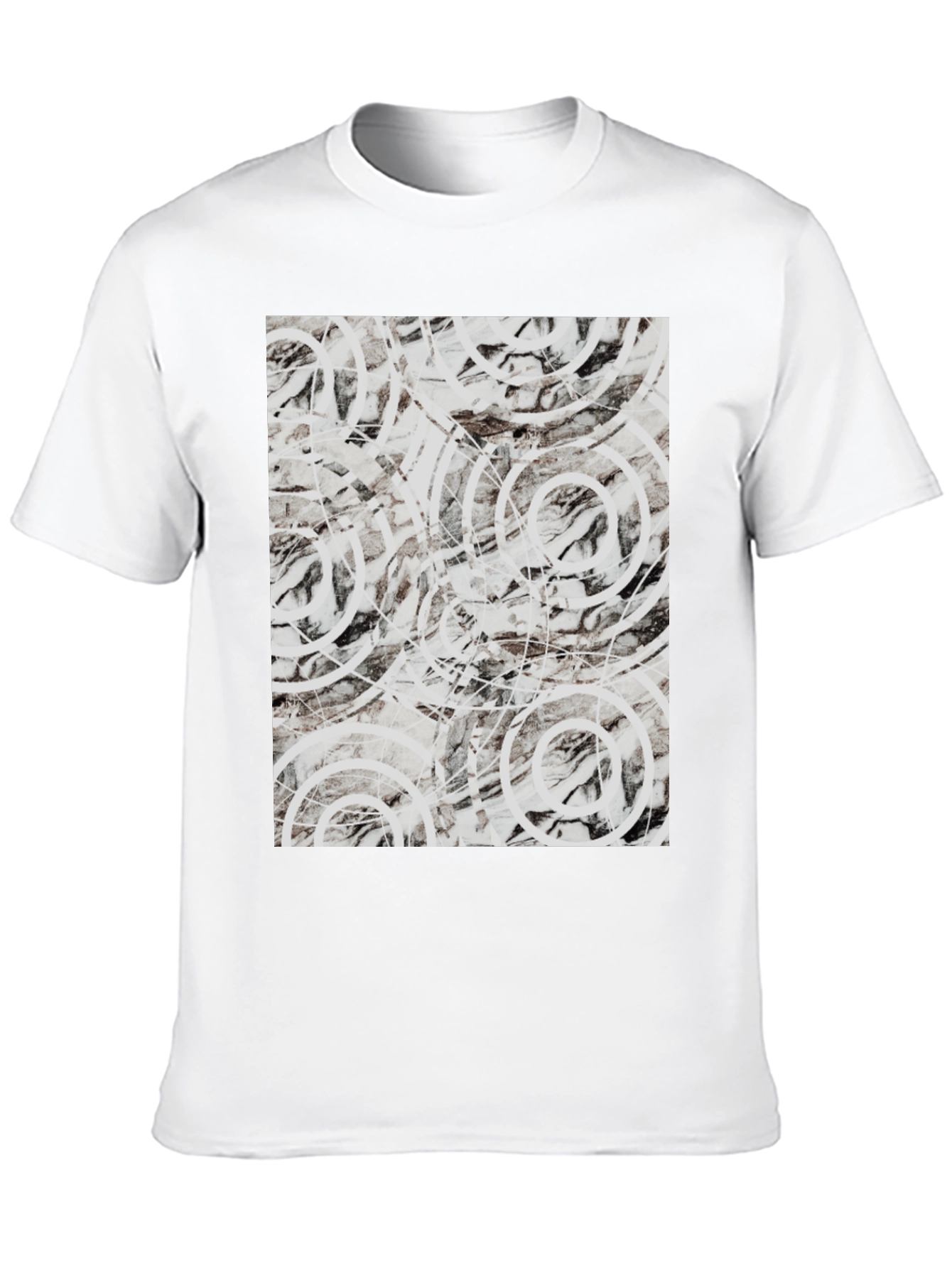Abstract Circle Print Black T-Shirt