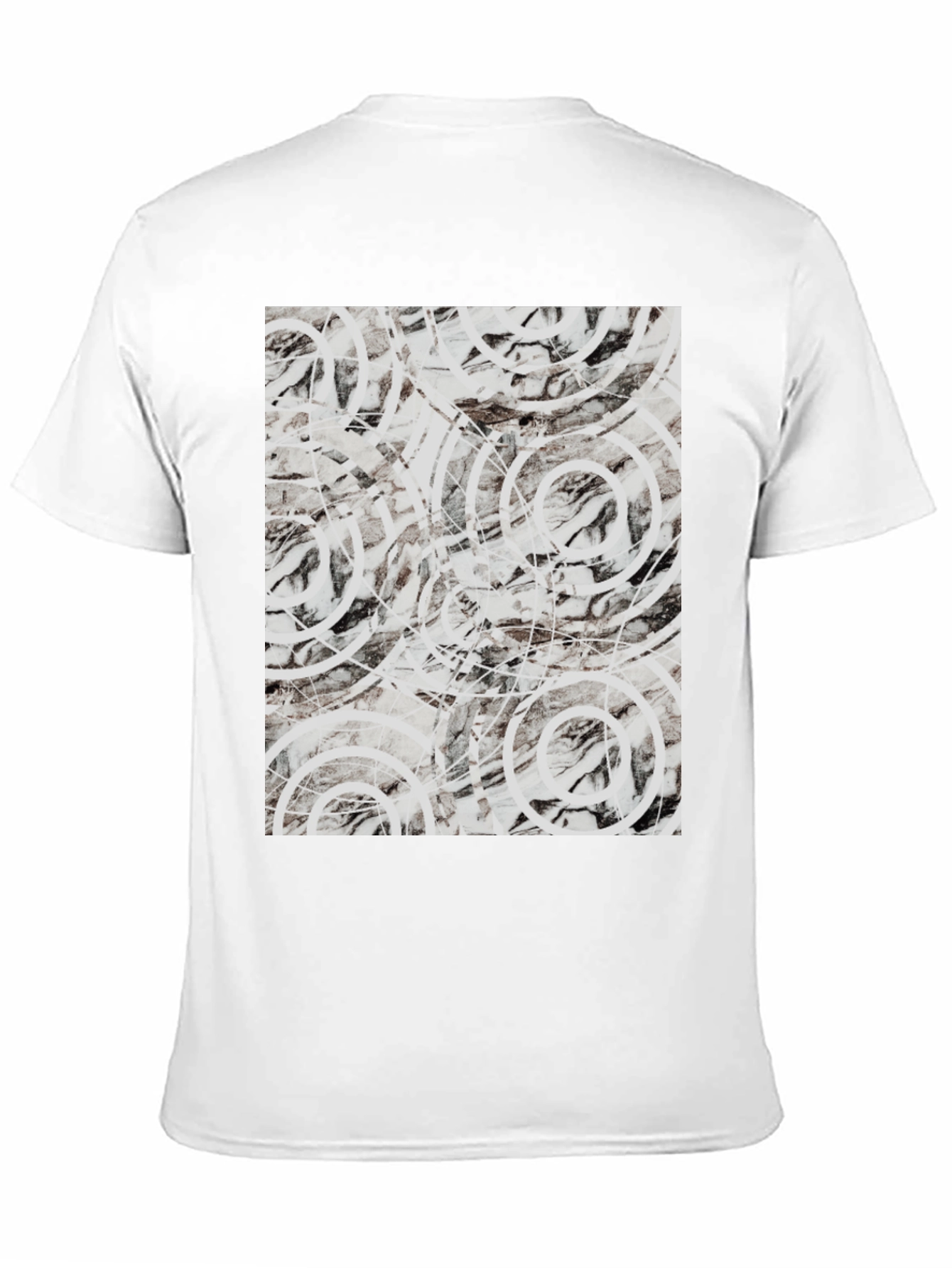 Abstract Circle Print Black T-Shirt