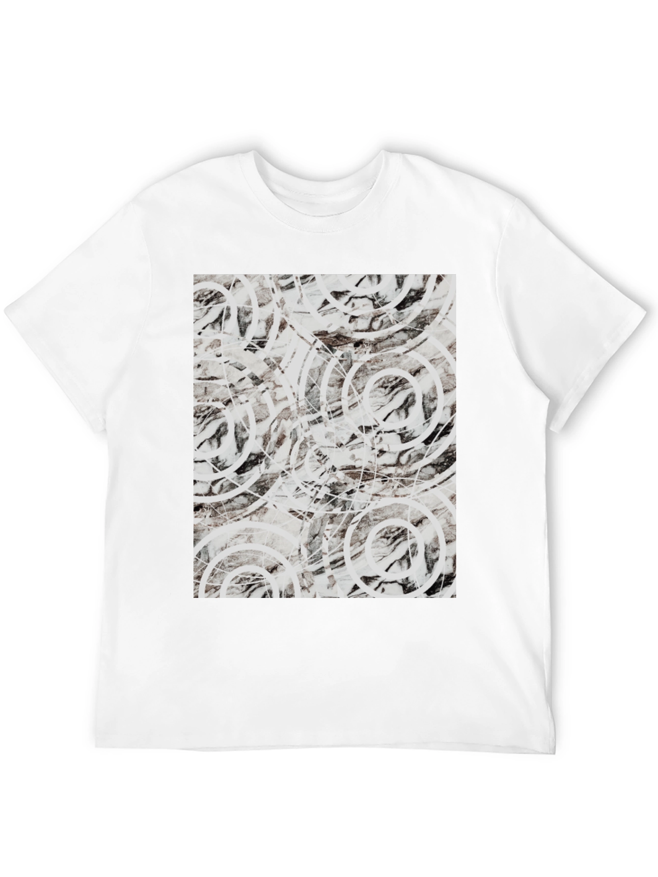 Abstract Circle Print Black T-Shirt