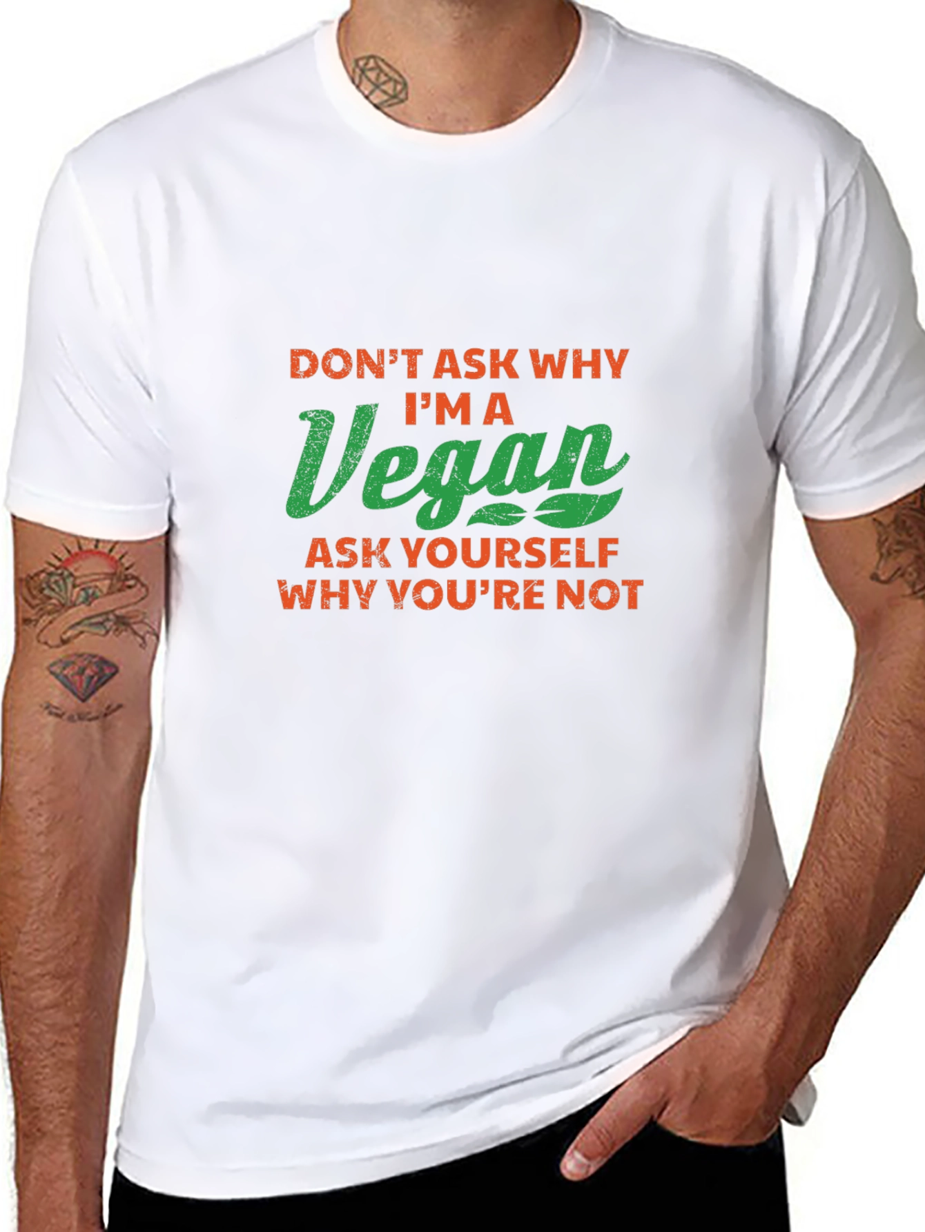 Vegan Slogan T-Shirt - Ask Yourself Why Youre Not