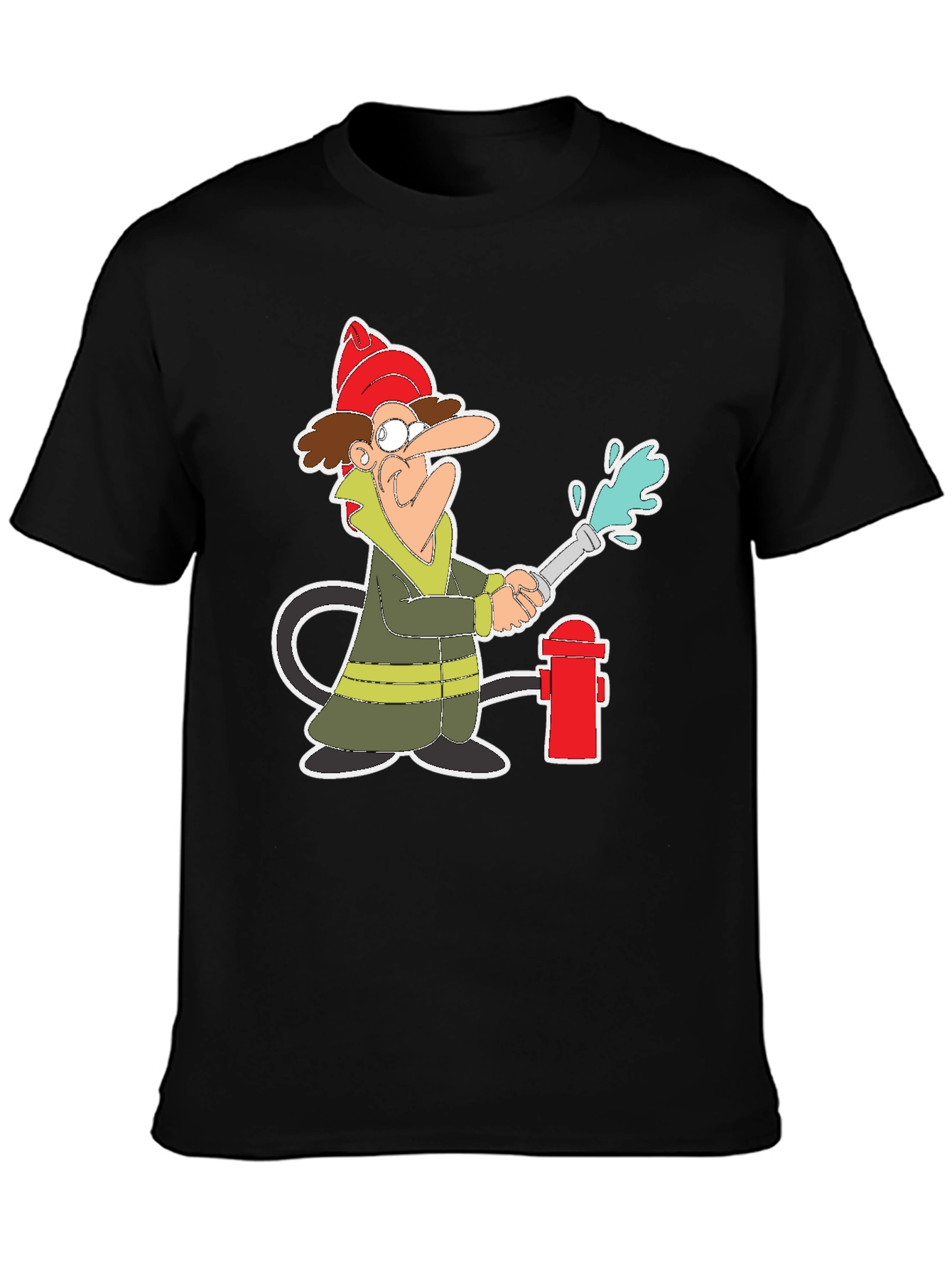 Cartoon Fireman T-Shirt