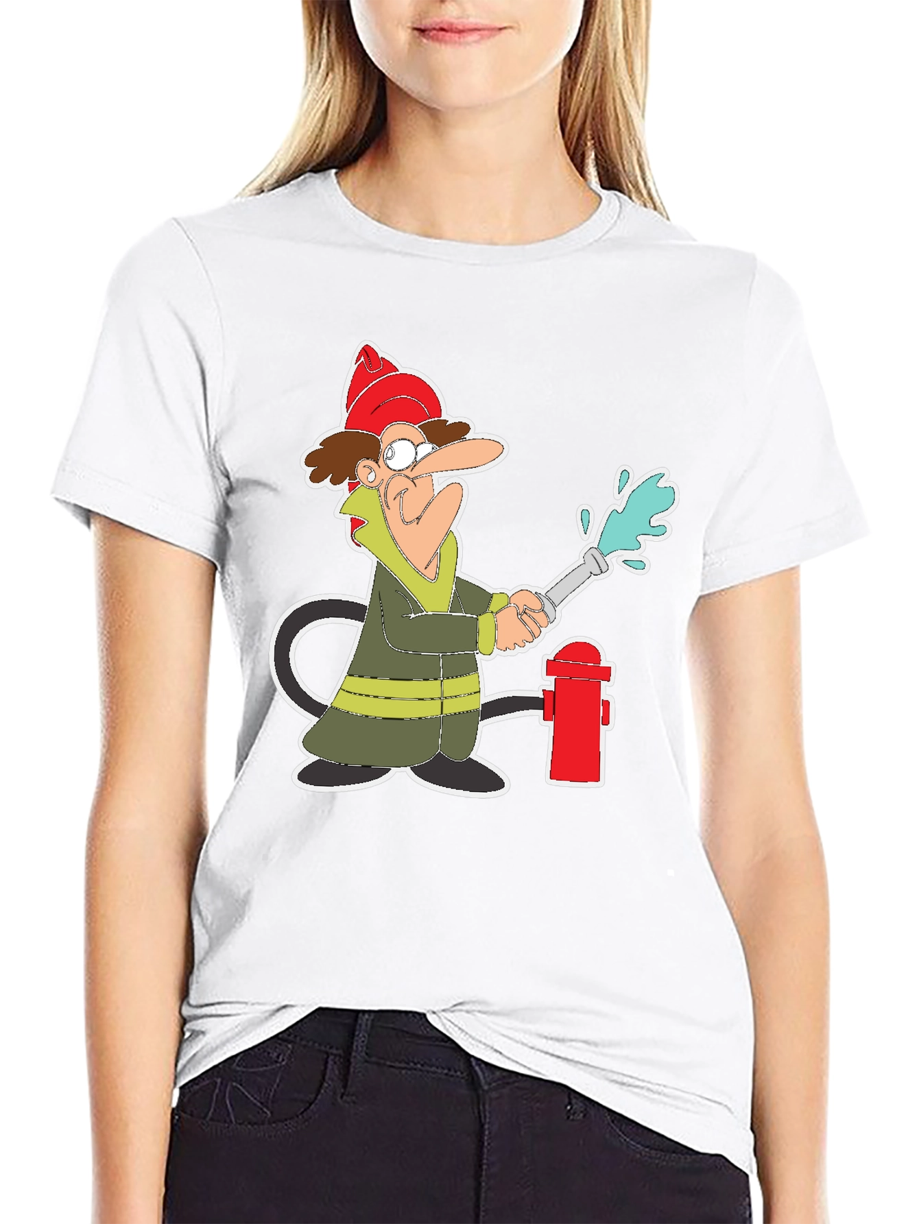 Cartoon Fireman T-Shirt