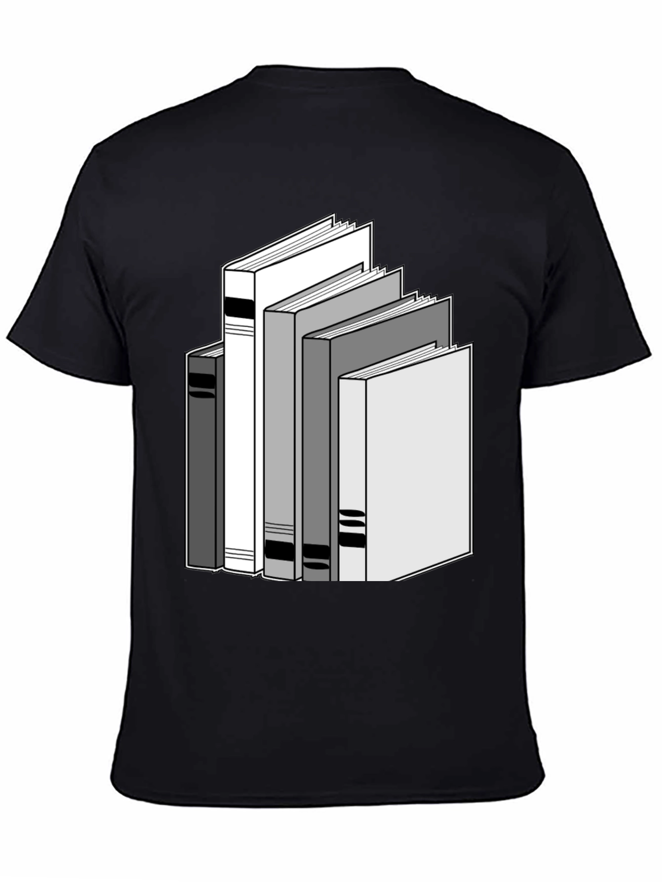 Stack of Books Graphic Tee - Unisex Black T-Shirt