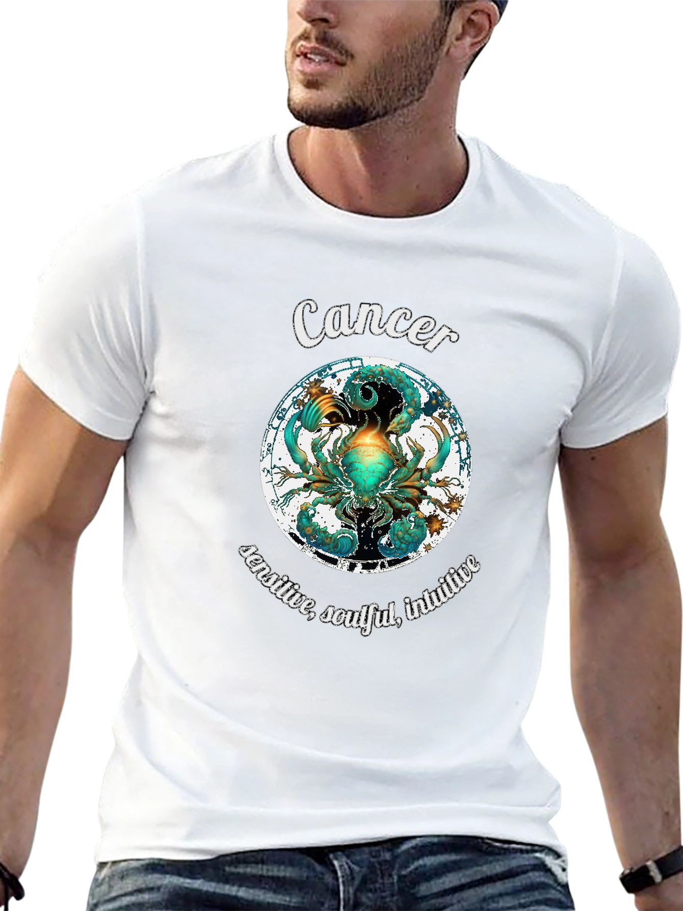 Cancer Zodiac Graphic T-Shirt Astrology Horoscope Tee