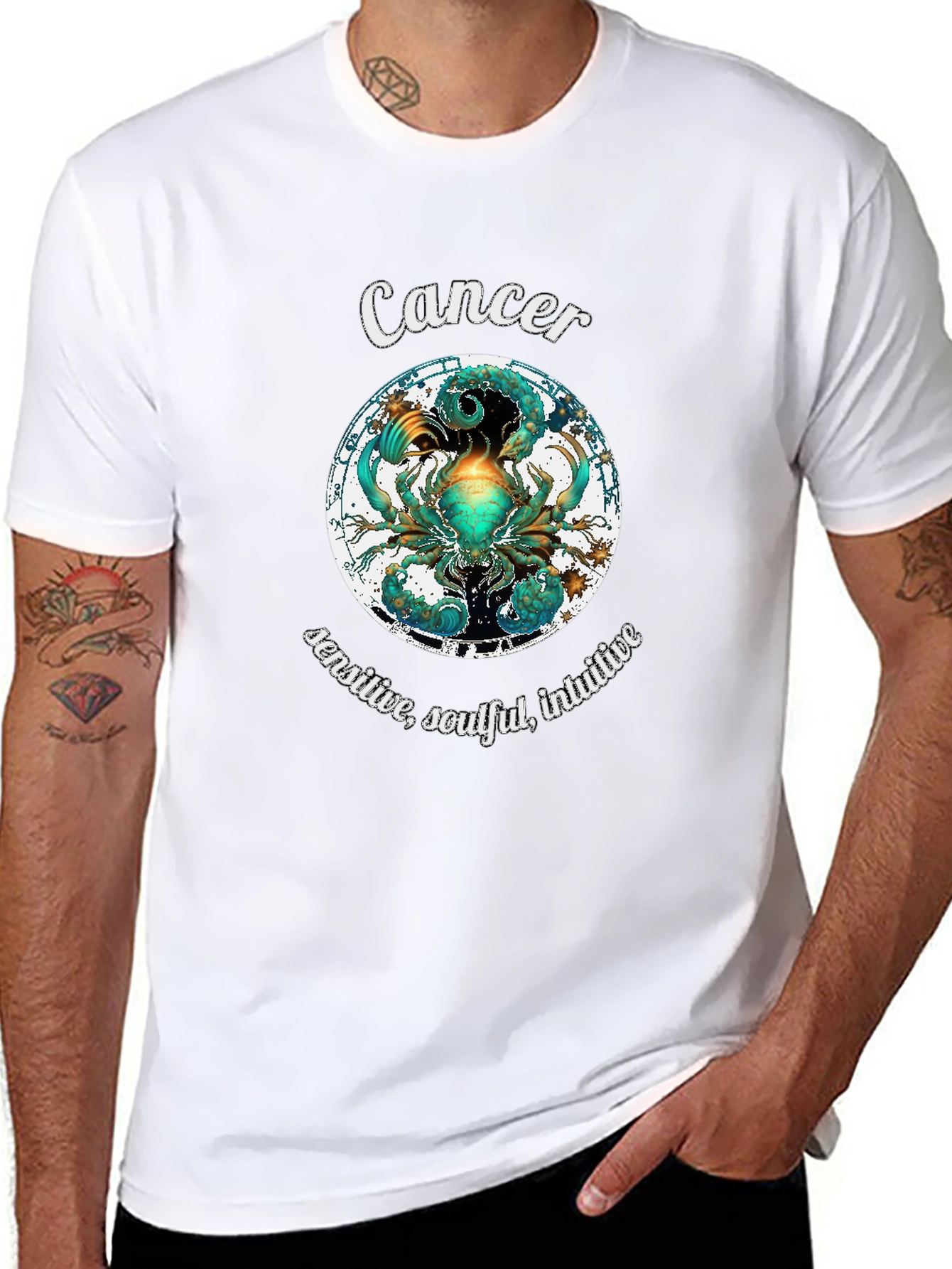 Cancer Zodiac Graphic T-Shirt Astrology Horoscope Tee