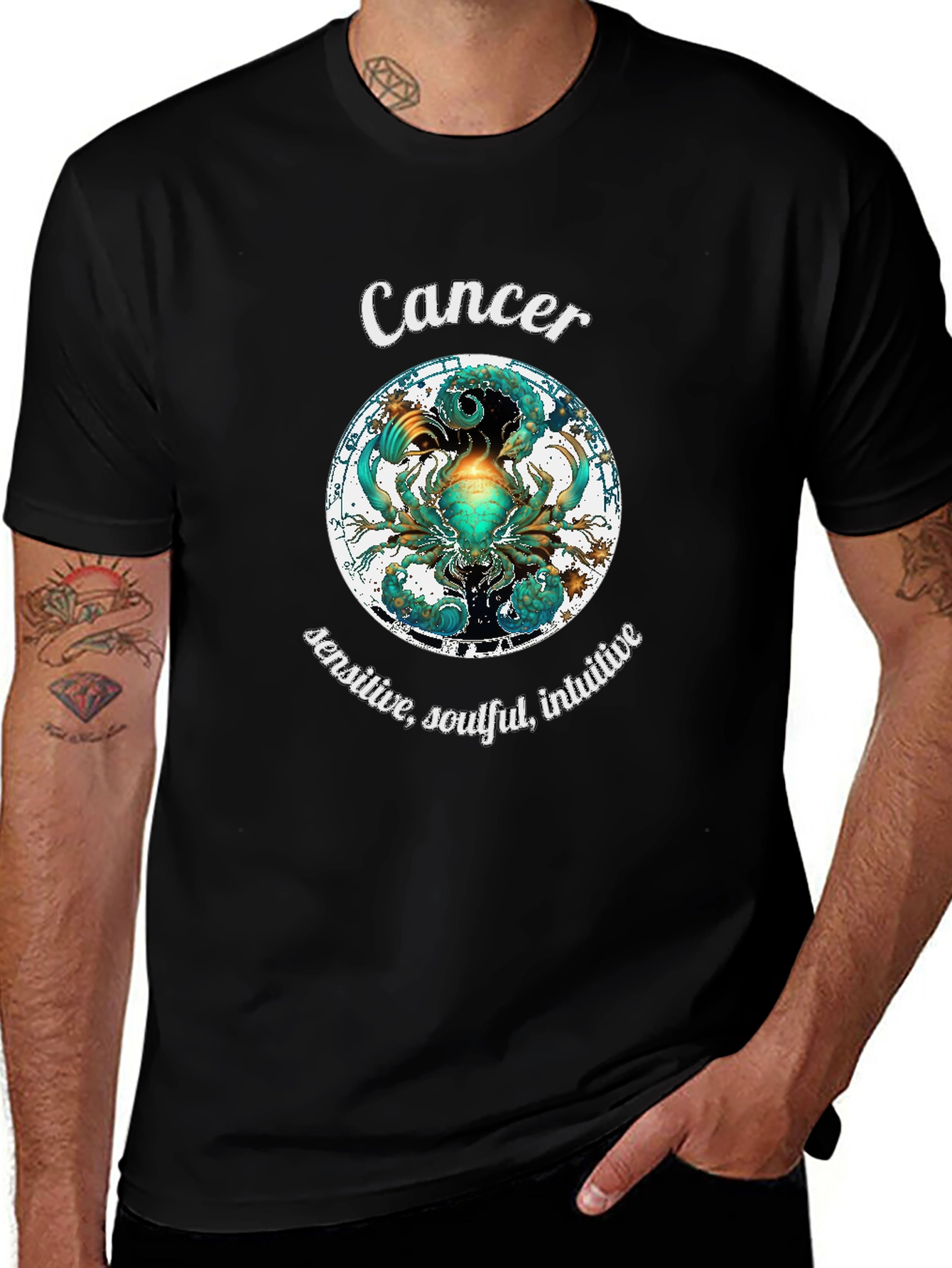 Cancer Zodiac Graphic T-Shirt Astrology Horoscope Tee