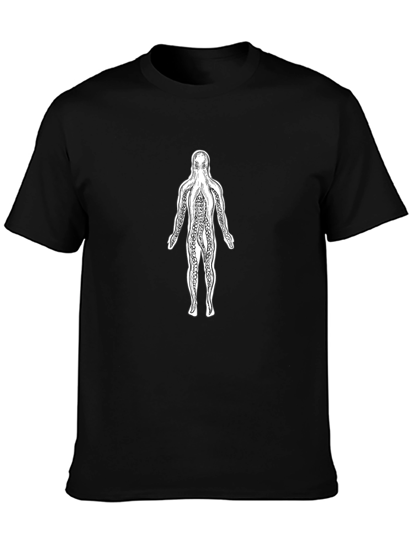 Octopus Man Graphic Black T-Shirt