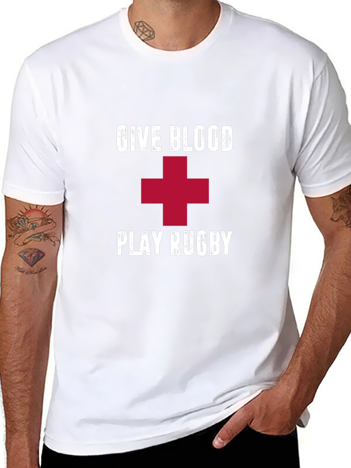 Give Blood Play Rugby Black T-Shirt