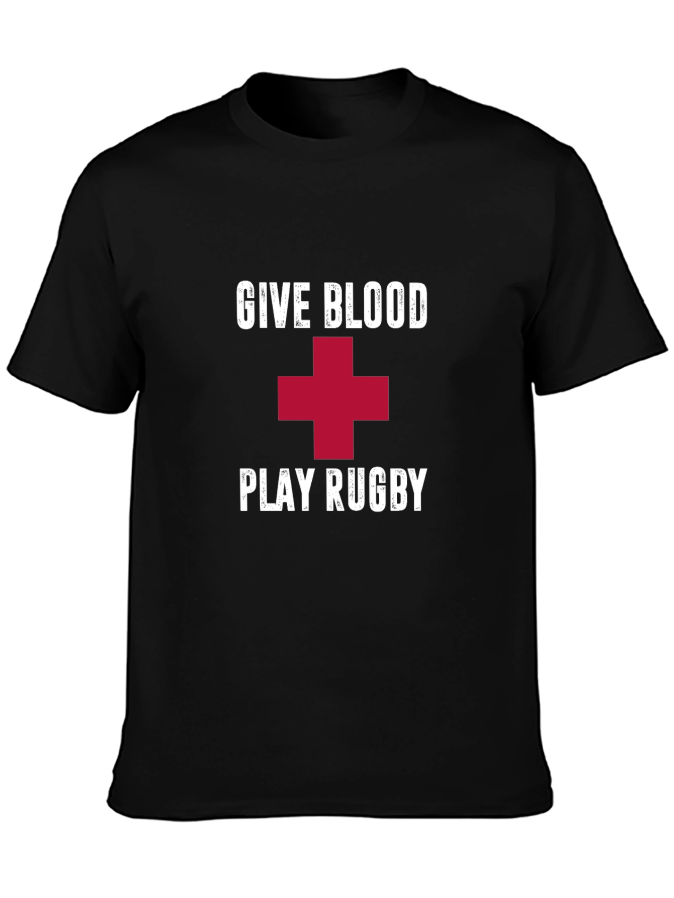 Give Blood Play Rugby Black T-Shirt