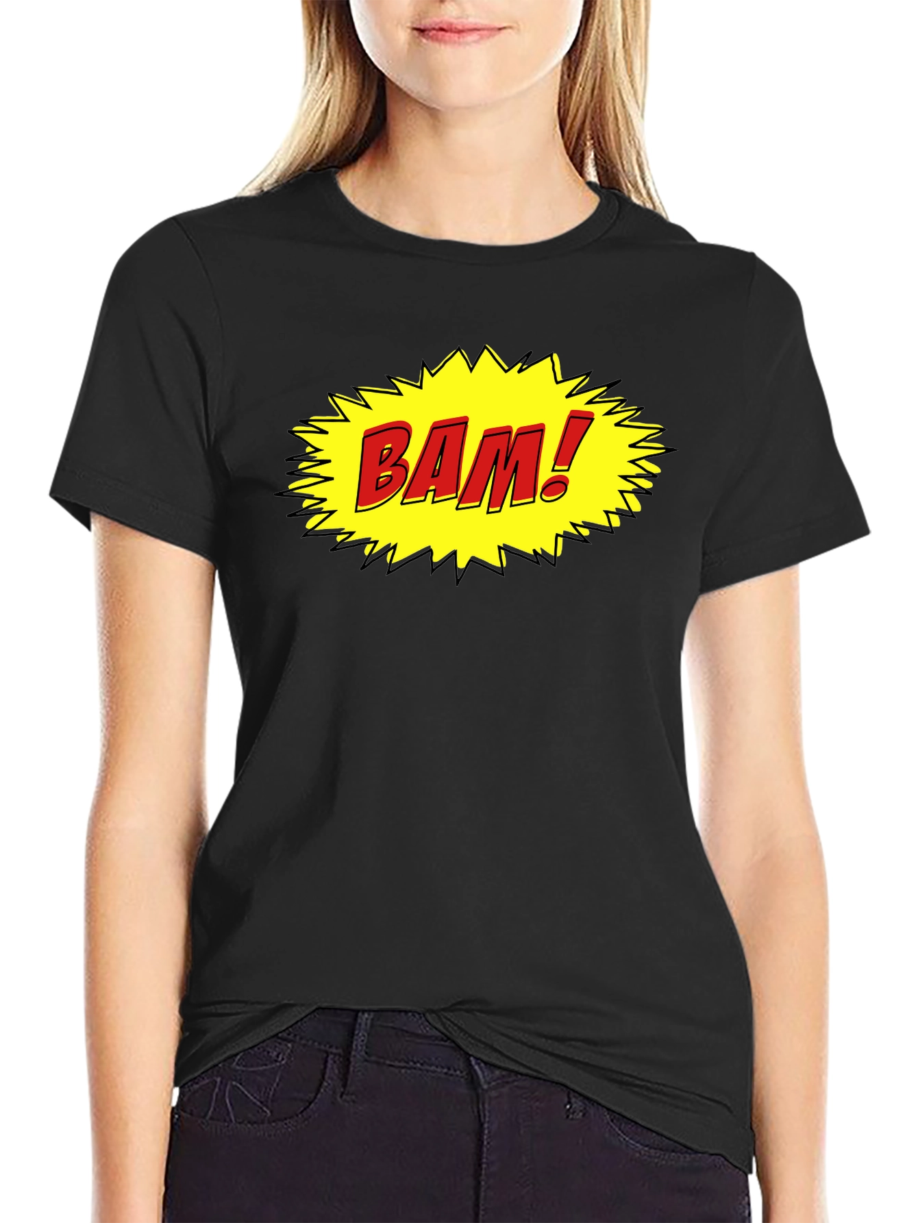 Comic Style BAM! Black Cotton Tee