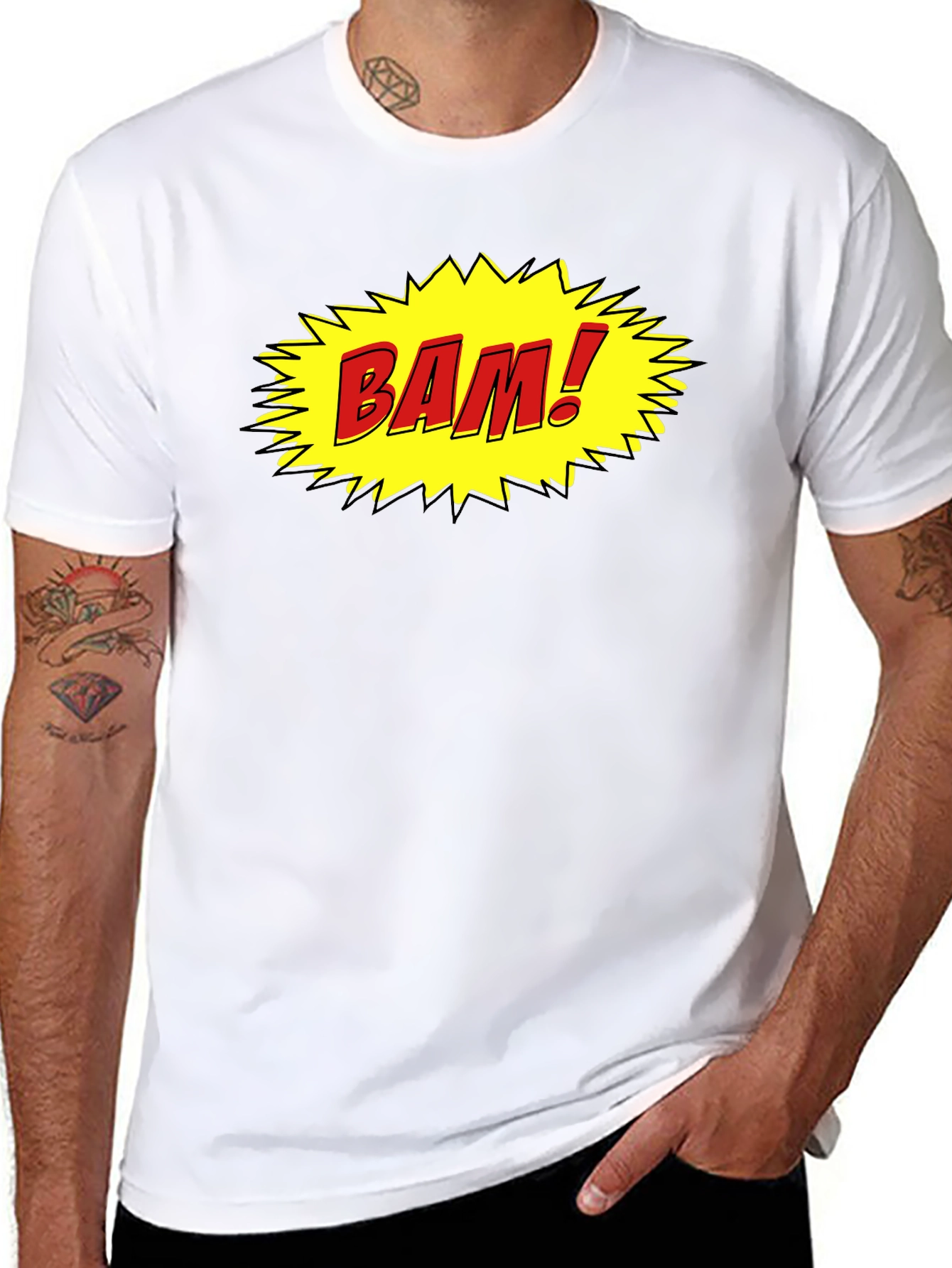 Comic Style BAM! Black Cotton Tee