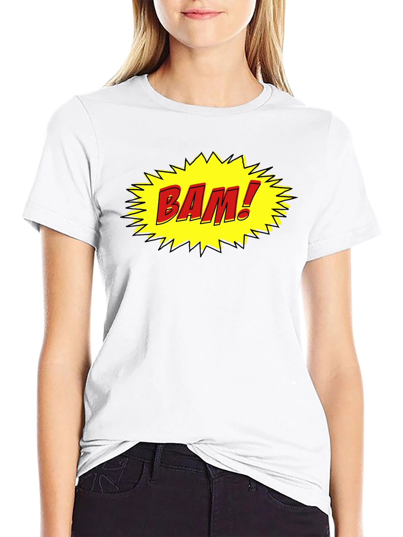 Comic Style BAM! Black Cotton Tee