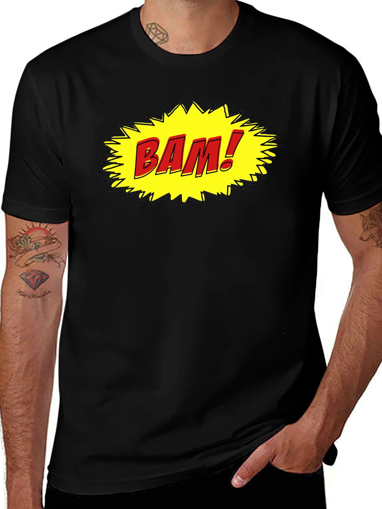 Comic Style BAM! Black Cotton Tee