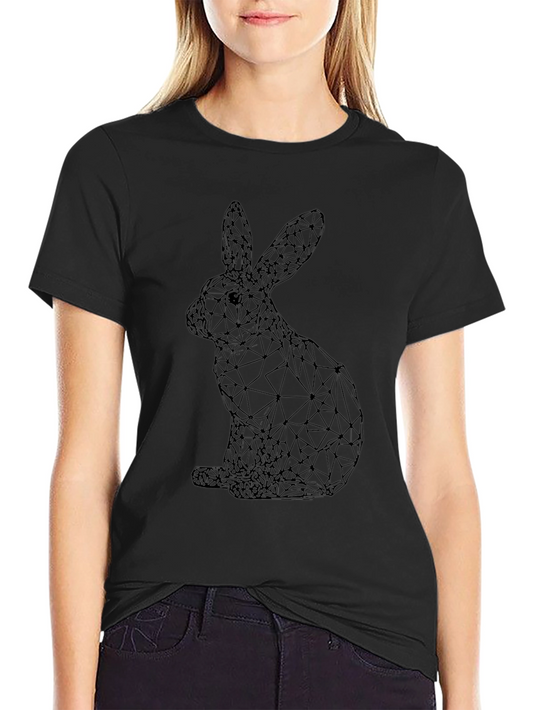 Geometric Rabbit Graphic T-Shirt - Modern Minimalist Design