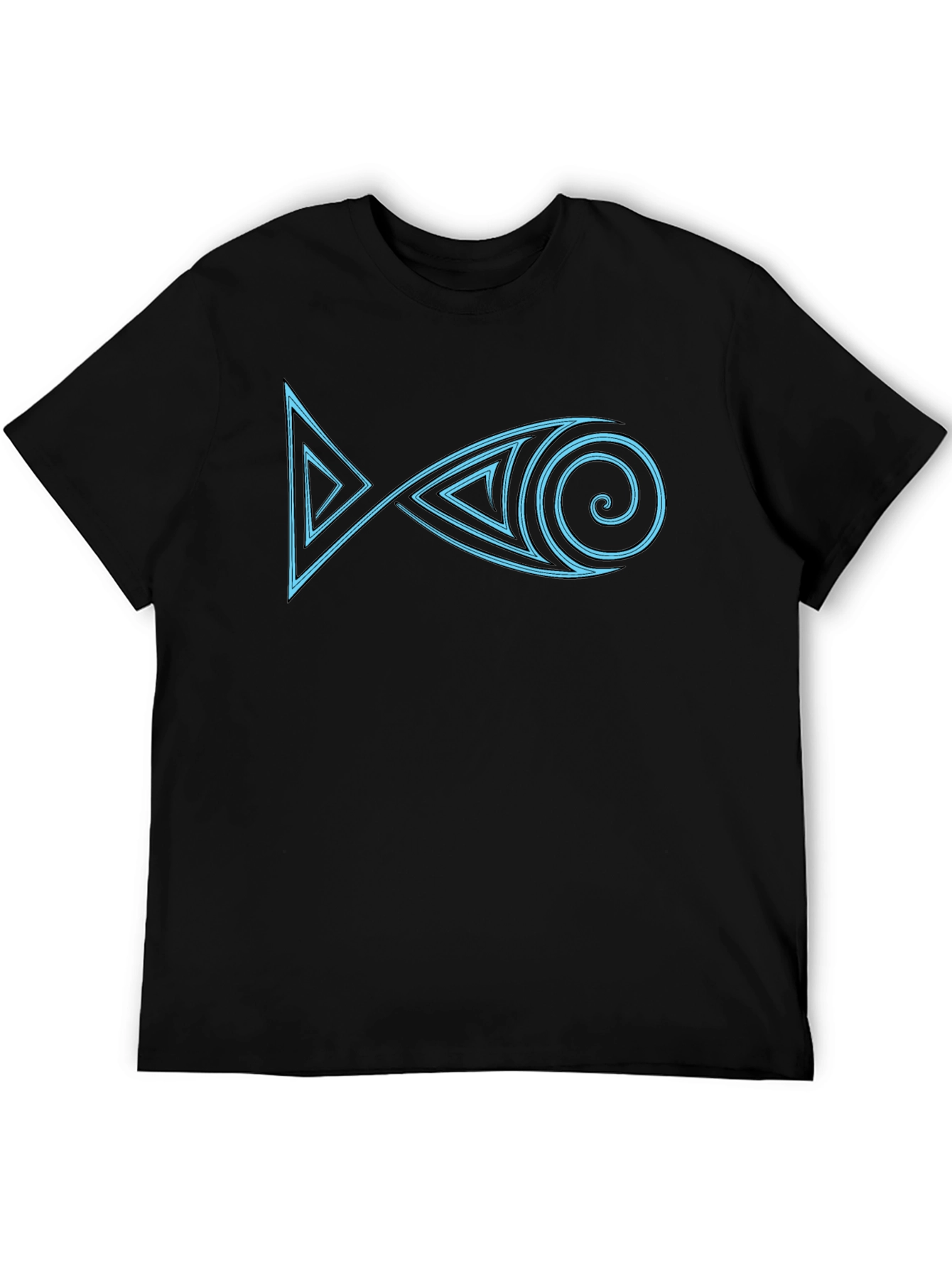 Geometric Fish Graphic T-Shirt - Unique Design