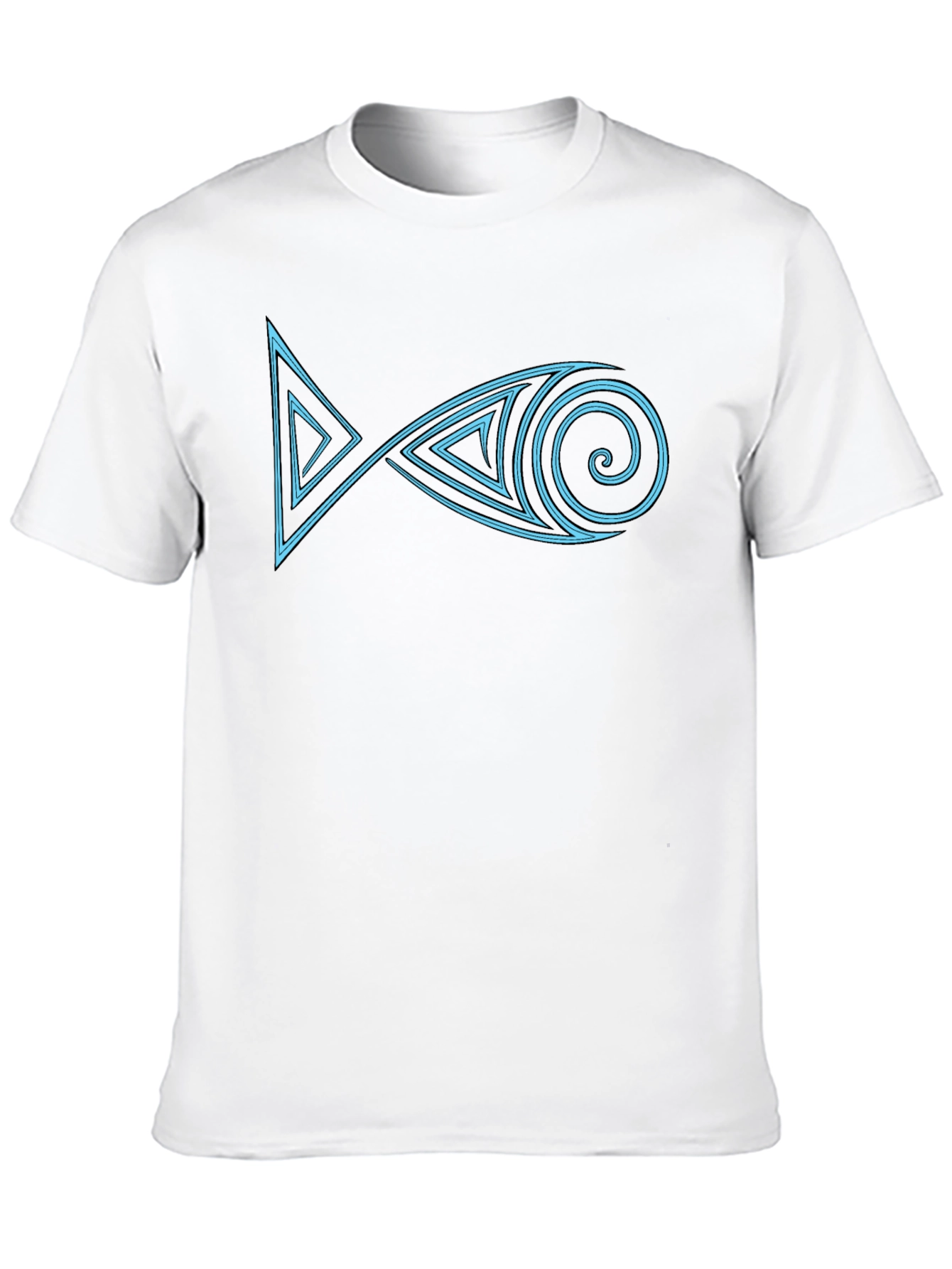 Geometric Fish Graphic T-Shirt - Unique Design