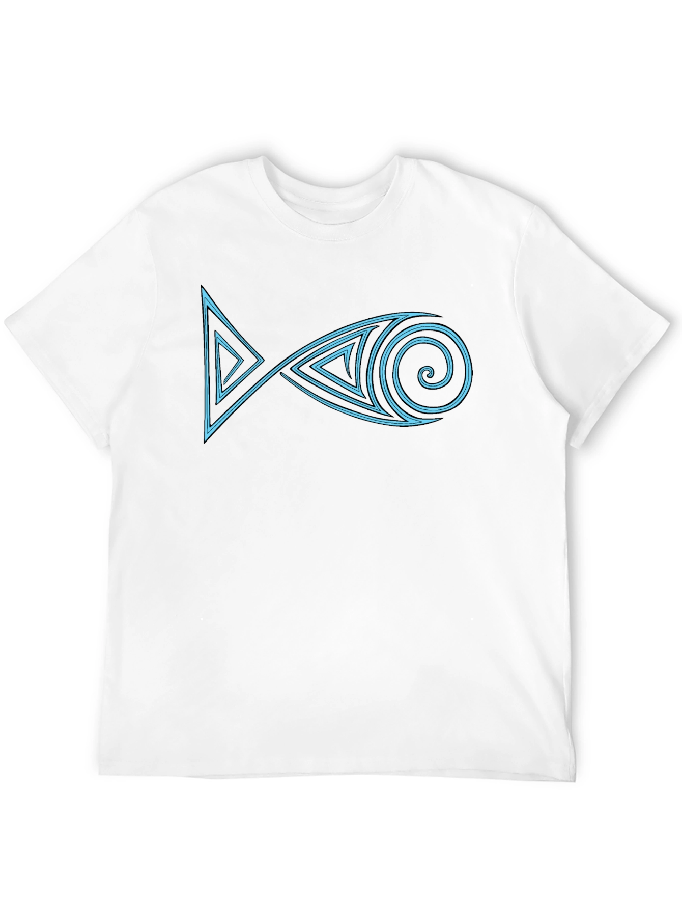 Geometric Fish Graphic T-Shirt - Unique Design